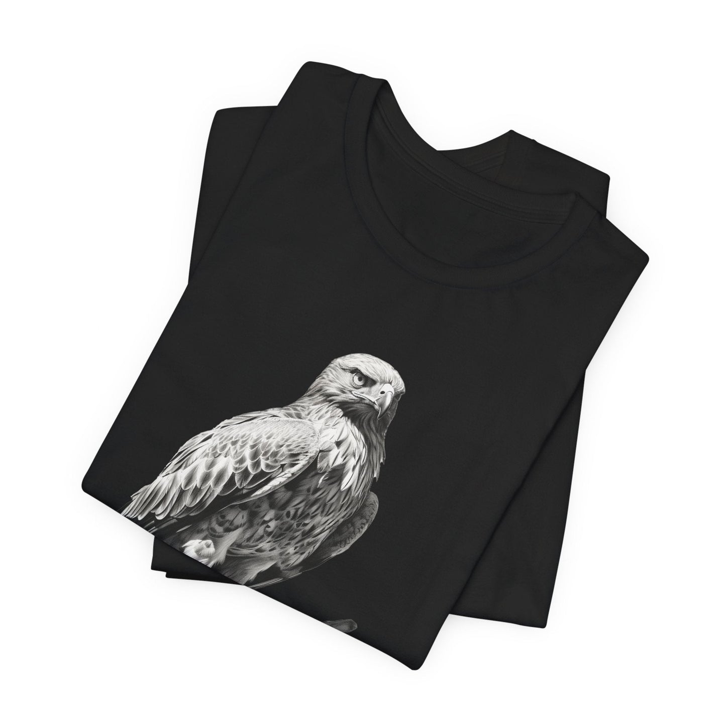 Bird Wildlife Tshirt, Red Tail Hawk Artwork on Tee, Protect National Parks - FlooredByArt