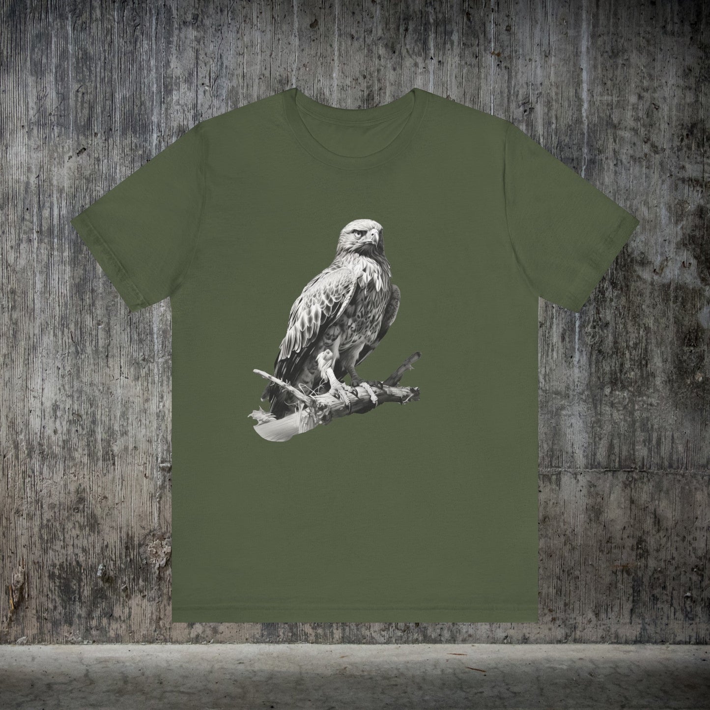 Bird Wildlife Tshirt, Red Tail Hawk Artwork on Tee, Protect National Parks - FlooredByArt