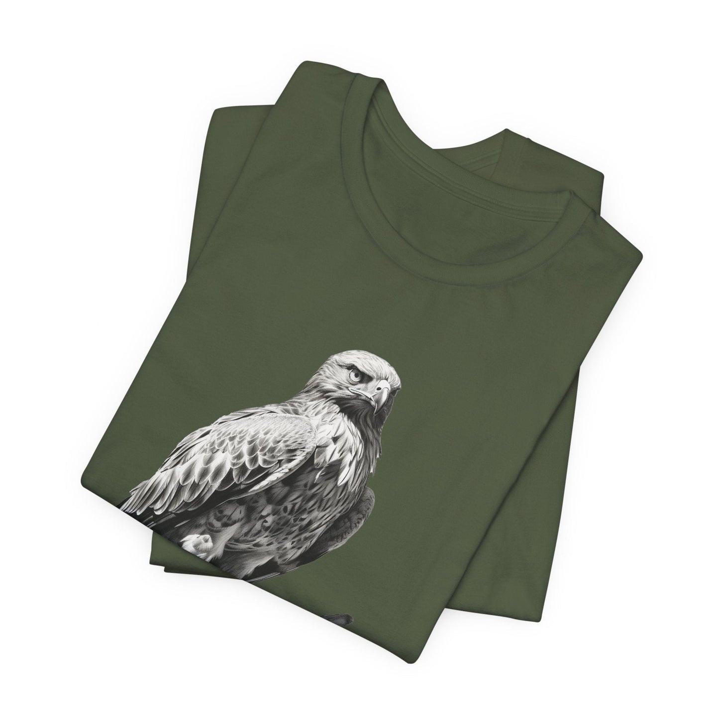 Bird Wildlife Tshirt, Red Tail Hawk Artwork on Tee, Protect National Parks - FlooredByArt