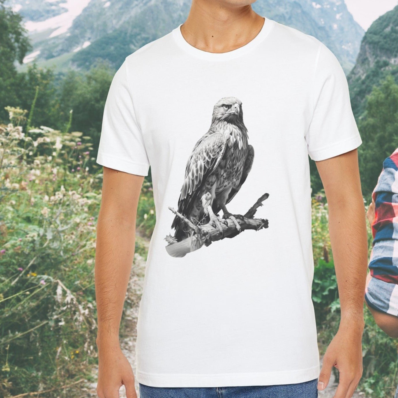 Bird Wildlife Tshirt, Red Tail Hawk Artwork on Tee, Protect National Parks - FlooredByArt