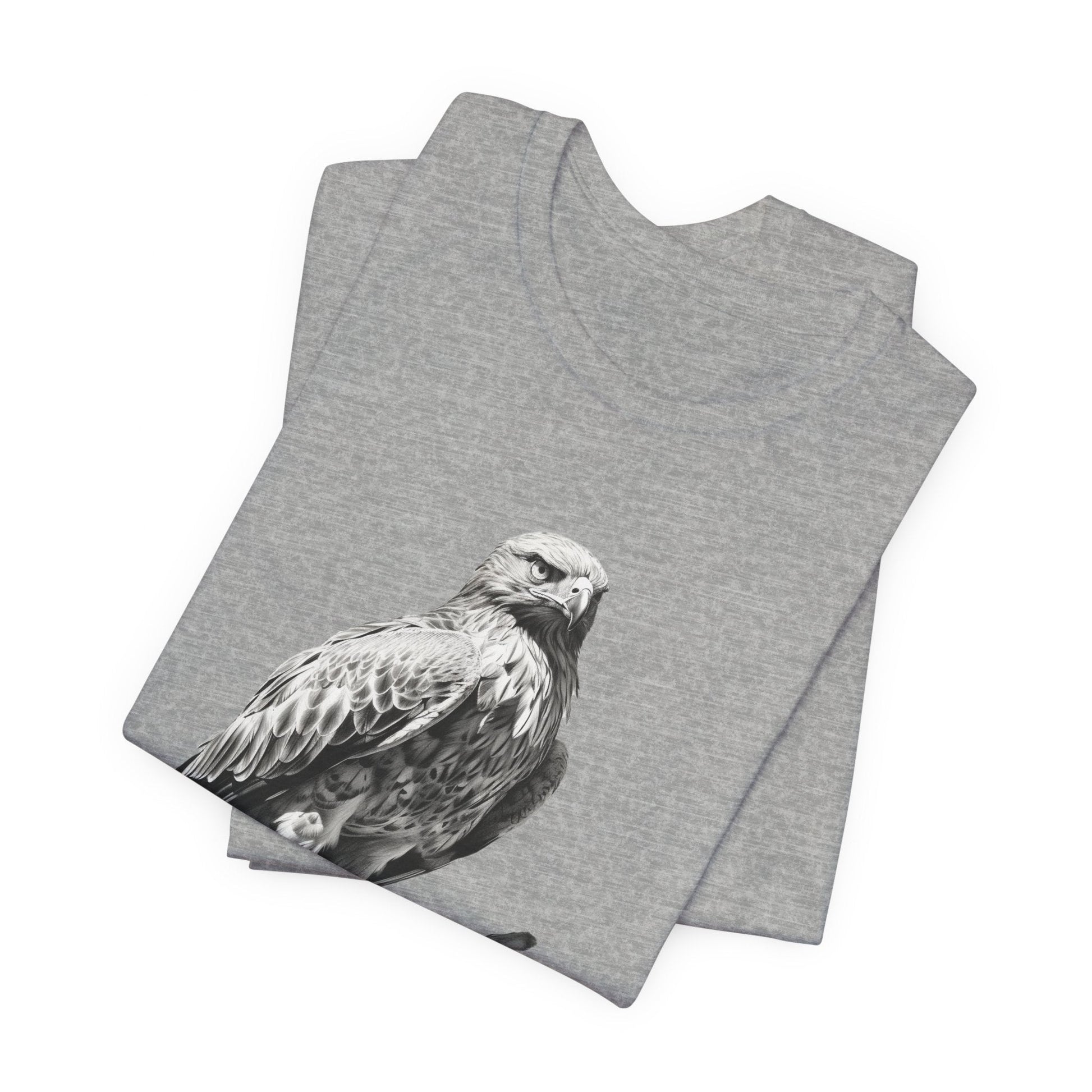 Bird Wildlife Tshirt, Red Tail Hawk Artwork on Tee, Protect National Parks - FlooredByArt