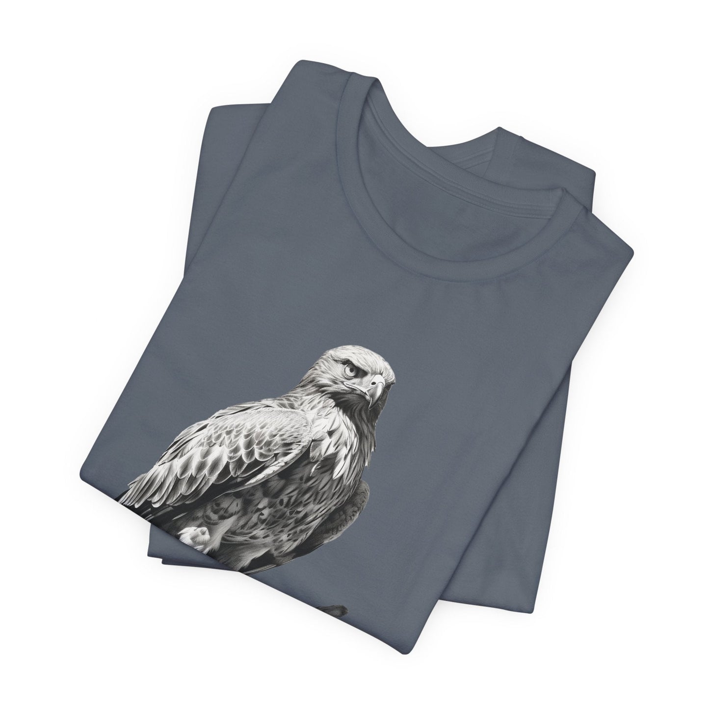 Bird Wildlife Tshirt, Red Tail Hawk Artwork on Tee, Protect National Parks - FlooredByArt