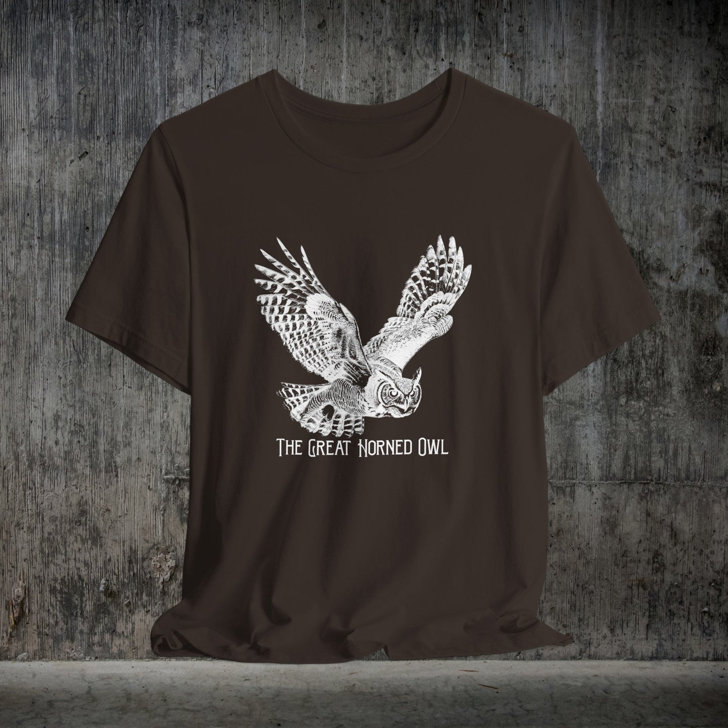 Bird Wildlife Tshirt, The Great Horned Owl Artwork on Tee, Protect National Parks - FlooredByArt