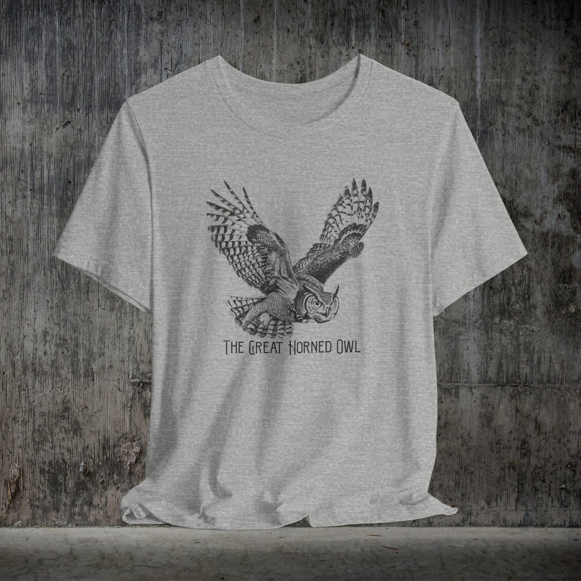 Bird Wildlife Tshirt, The Great Horned Owl Artwork on Tee, Protect National Parks - FlooredByArt