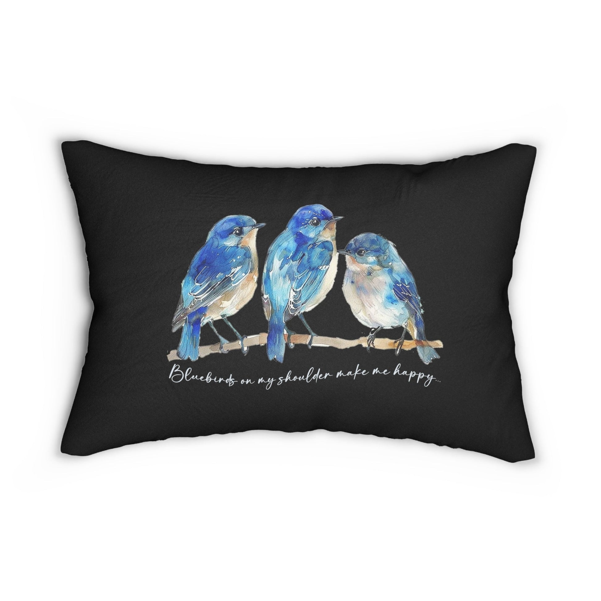 Bluebird Art Throw Pillow, Bluebird Accent Pillow Room Decor - FlooredByArt