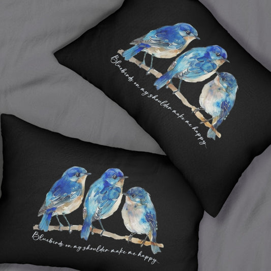 Bluebird Art Throw Pillow, Bluebird Accent Pillow Room Decor - FlooredByArt