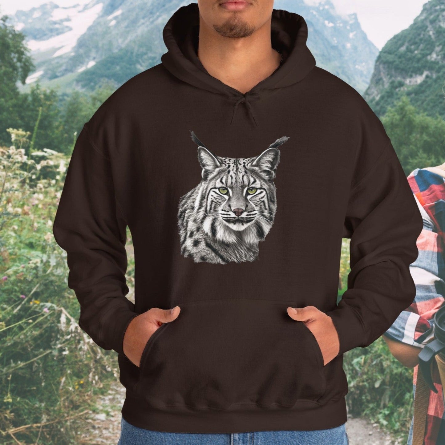 Bobcat Art Hoodie, Wildlife Appreciation and Camping Shirt - FlooredByArt