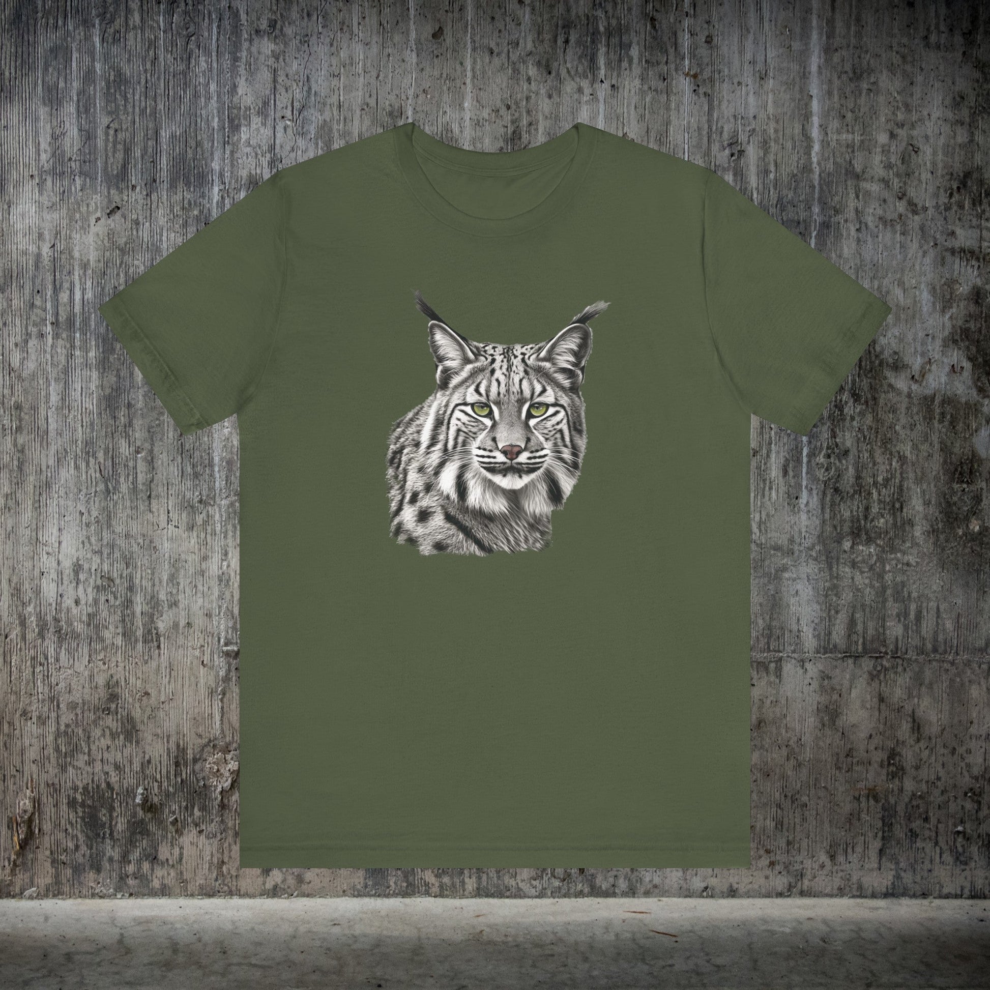 Bobcat T - shirt, Wildlife Art, Outdoors Hiking Shirt - FlooredByArt