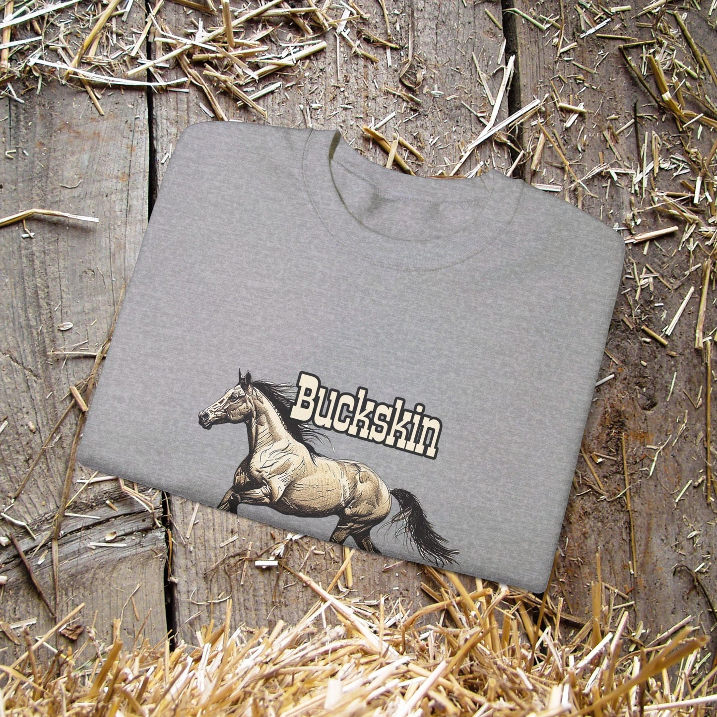 Buckskin Horse Sweatshirt ART, Buckskin Horse Lover Sweater - FlooredByArt