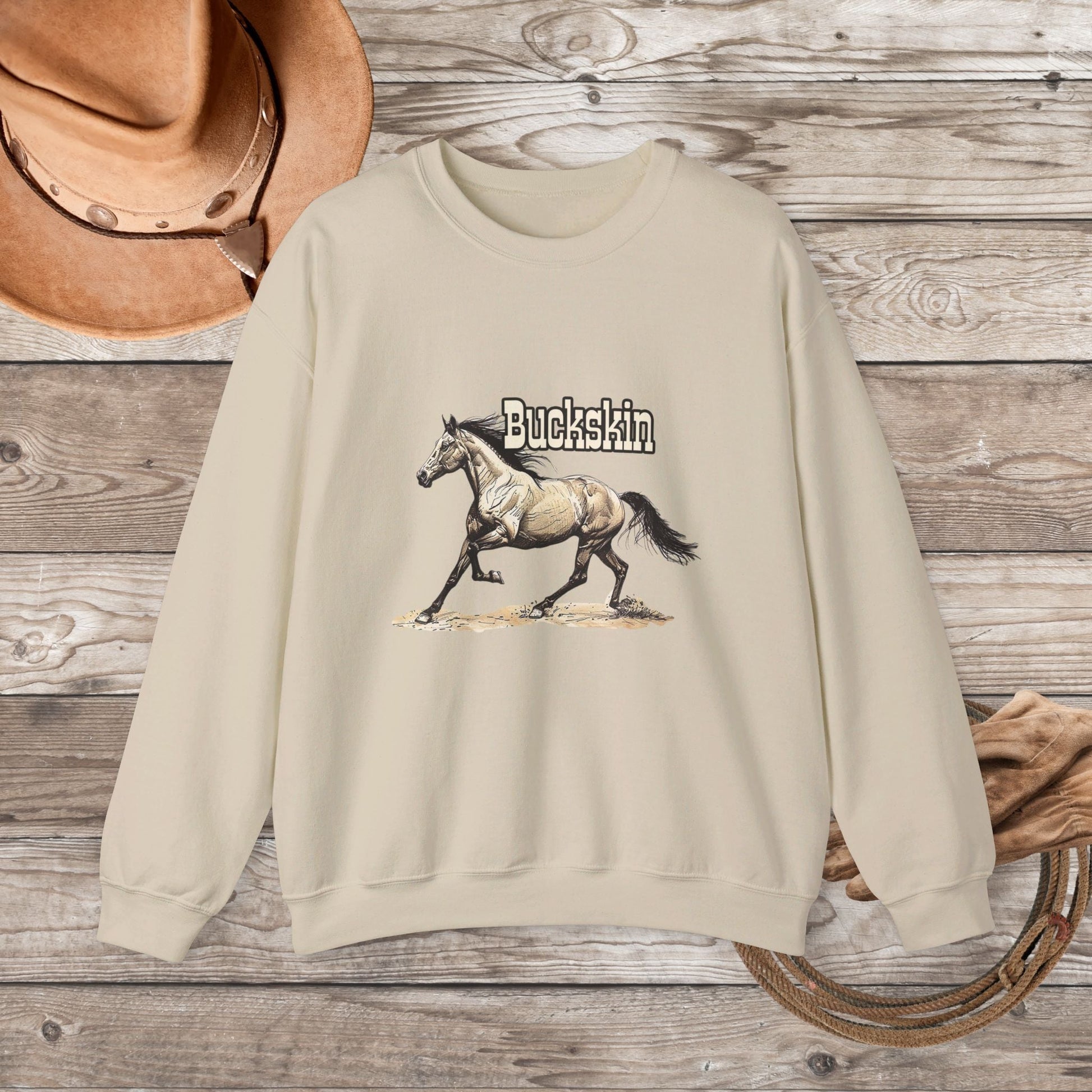 Buckskin Horse Sweatshirt ART, Buckskin Horse Lover Sweater - FlooredByArt