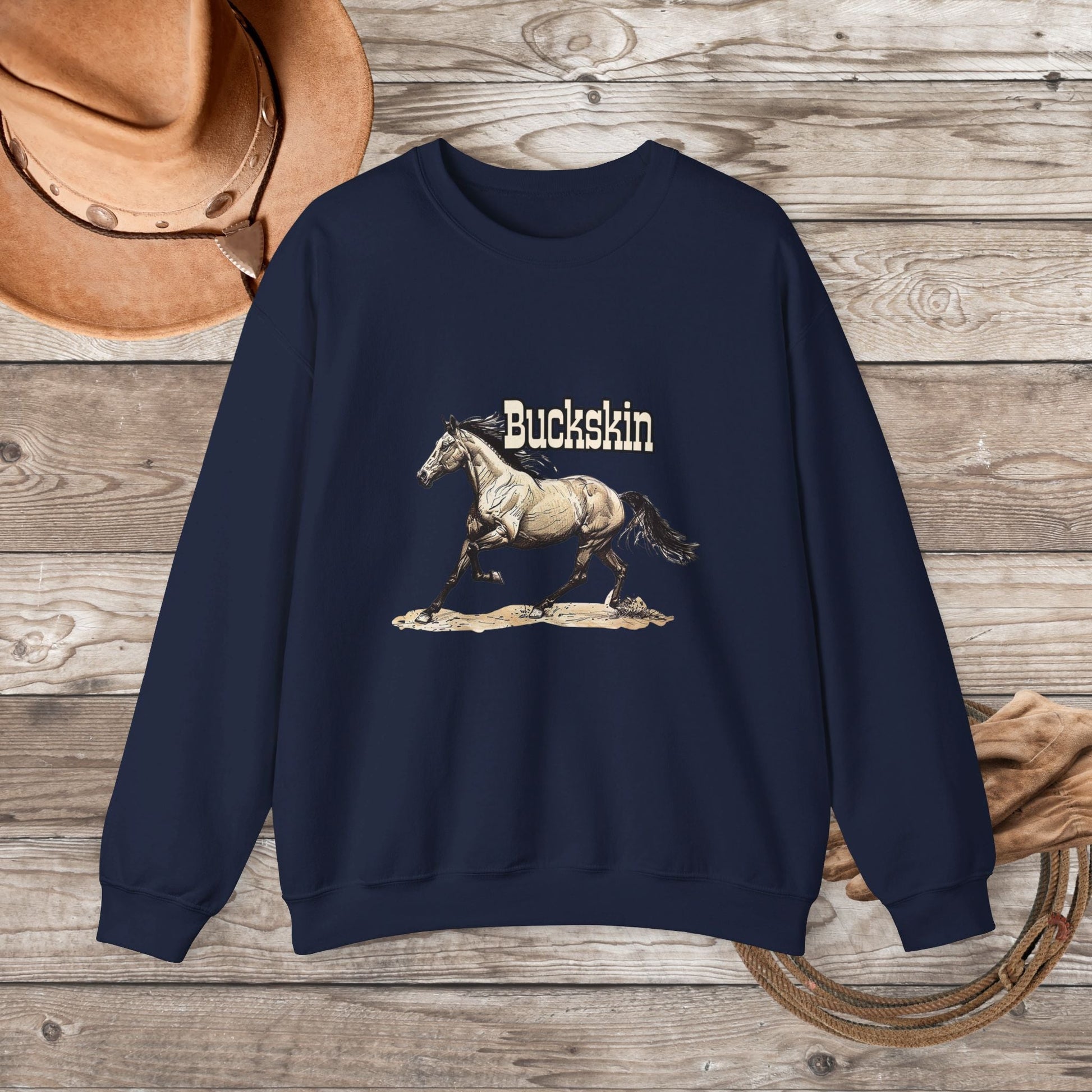 Buckskin Horse Sweatshirt ART, Buckskin Horse Lover Sweater - FlooredByArt