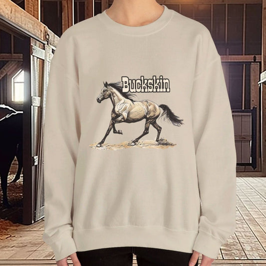 Buckskin Horse Sweatshirt ART, Buckskin Horse Lover Sweater - FlooredByArt