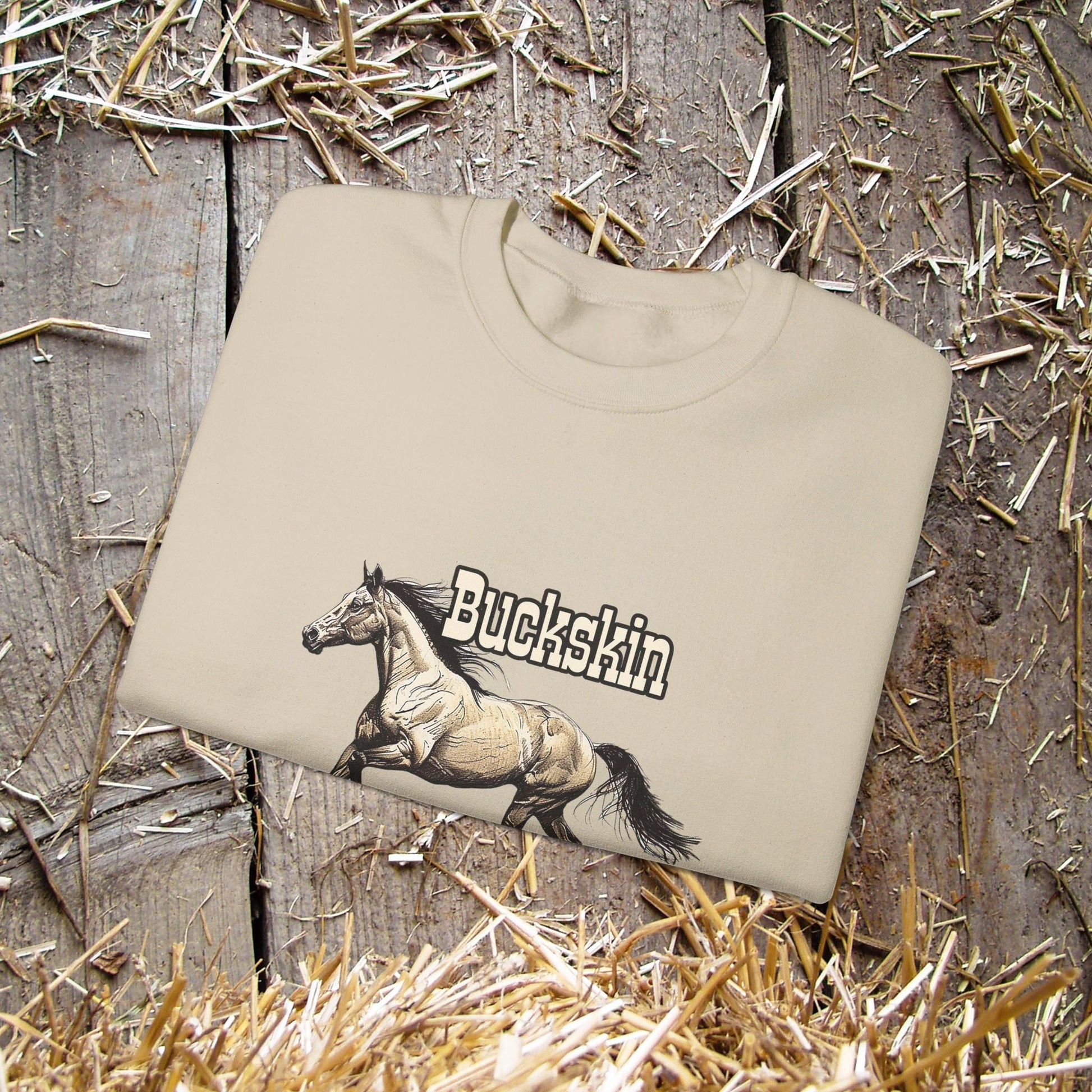 Buckskin Horse Sweatshirt ART, Buckskin Horse Lover Sweater - FlooredByArt