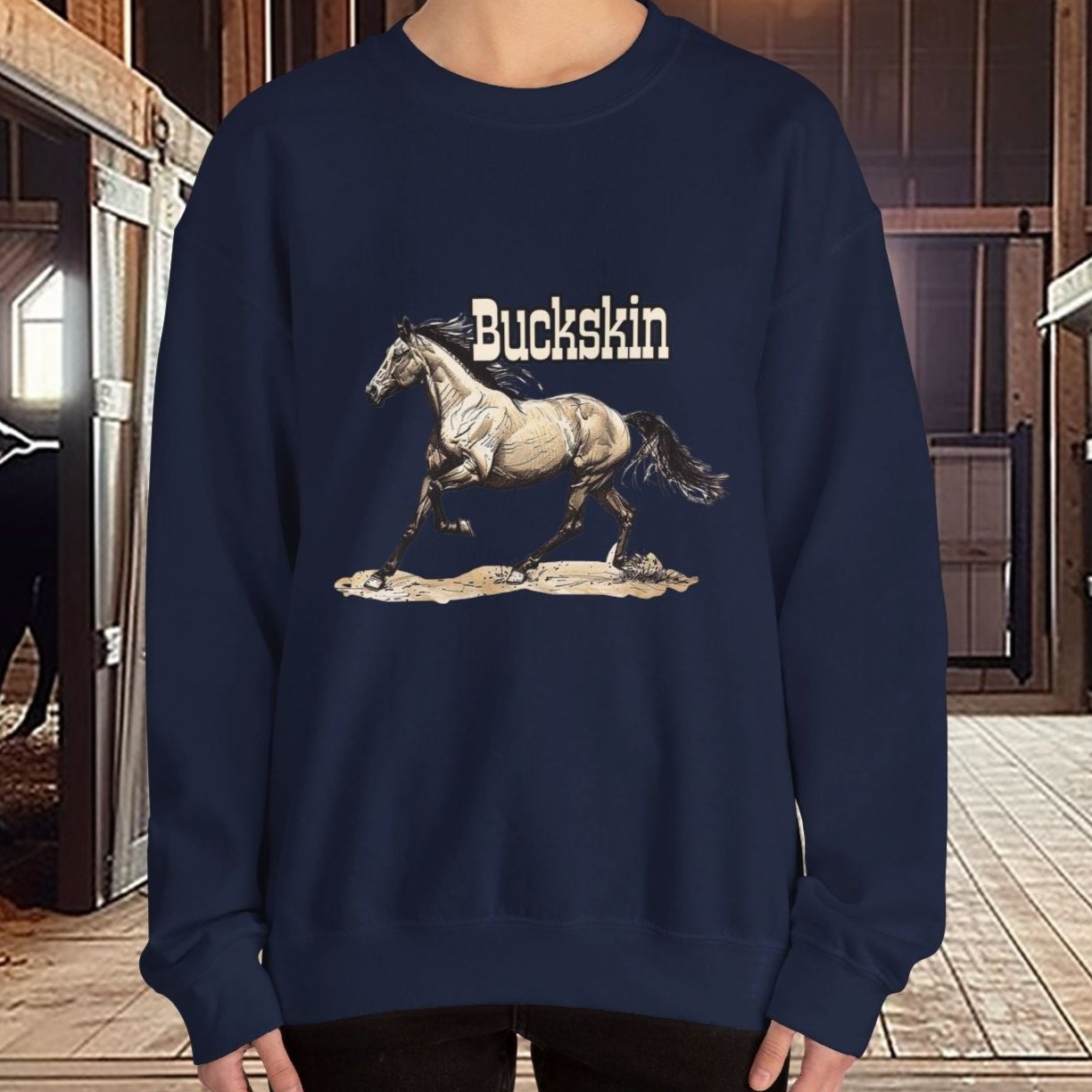 Buckskin Horse Sweatshirt ART, Buckskin Horse Lover Sweater - FlooredByArt