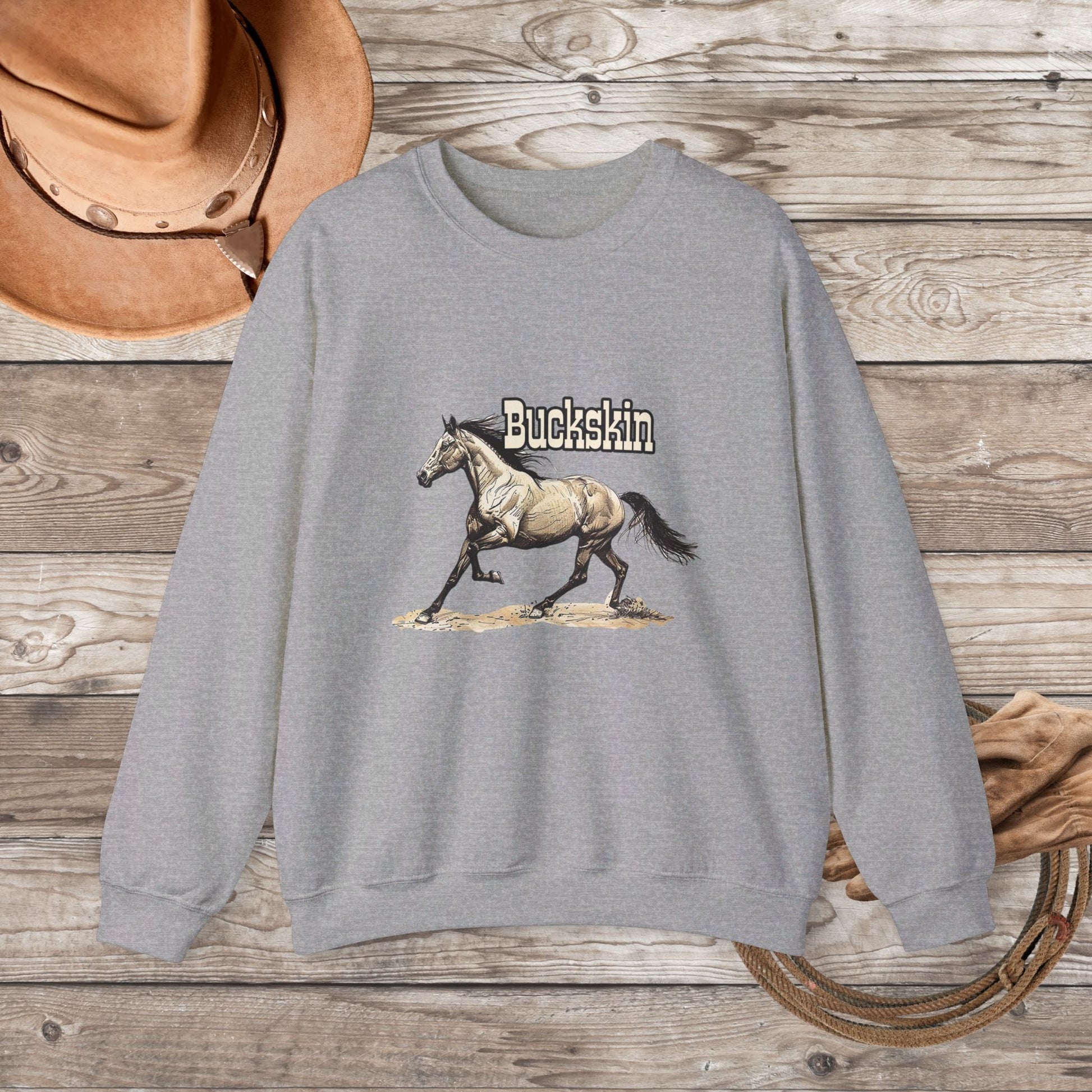 Buckskin Horse Sweatshirt ART, Buckskin Horse Lover Sweater - FlooredByArt