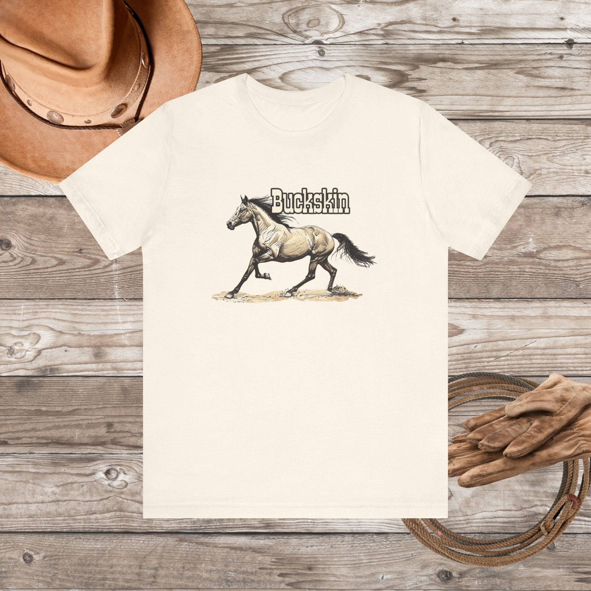 Buckskin Horse T - shirt ART, Great Drawing of a Buckskin Horse Tee - FlooredByArt