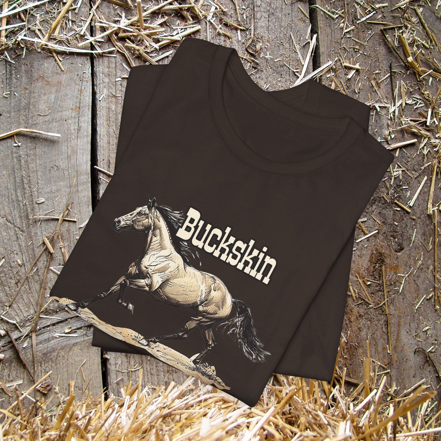 Buckskin Horse T - shirt ART, Great Drawing of a Buckskin Horse Tee - FlooredByArt