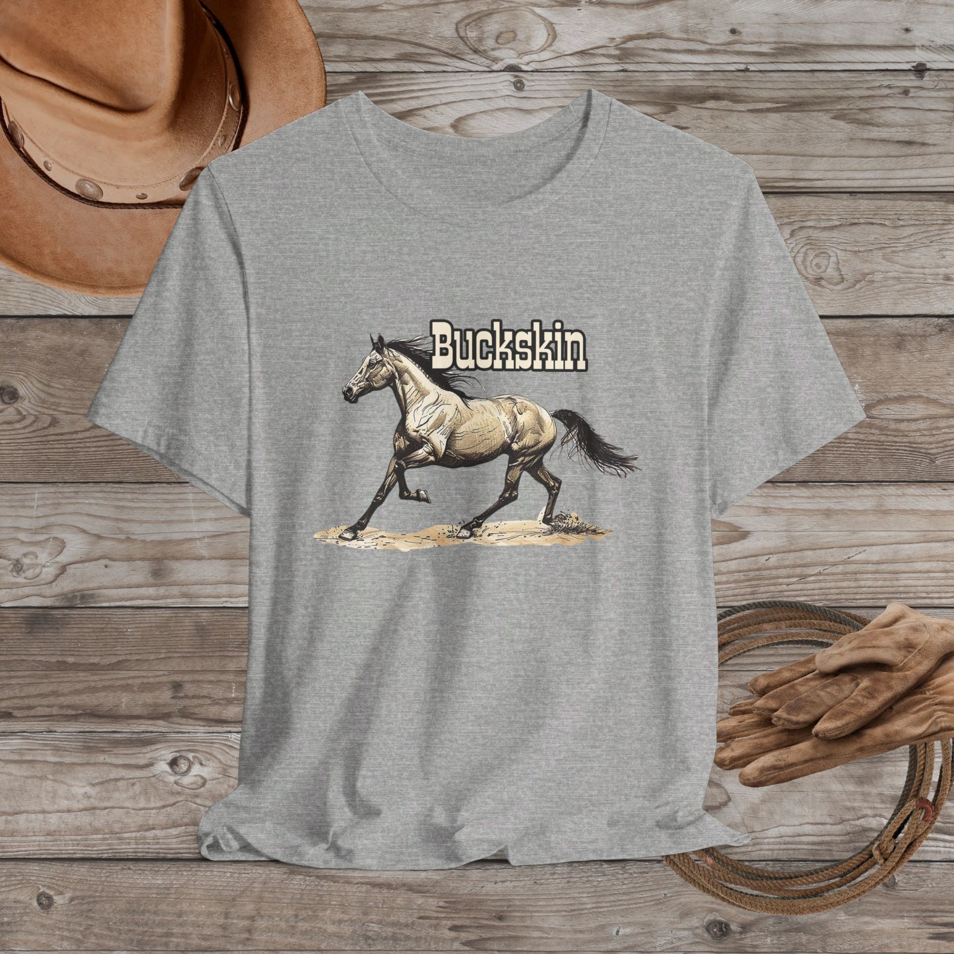 Buckskin Horse T - shirt ART, Great Drawing of a Buckskin Horse Tee - FlooredByArt