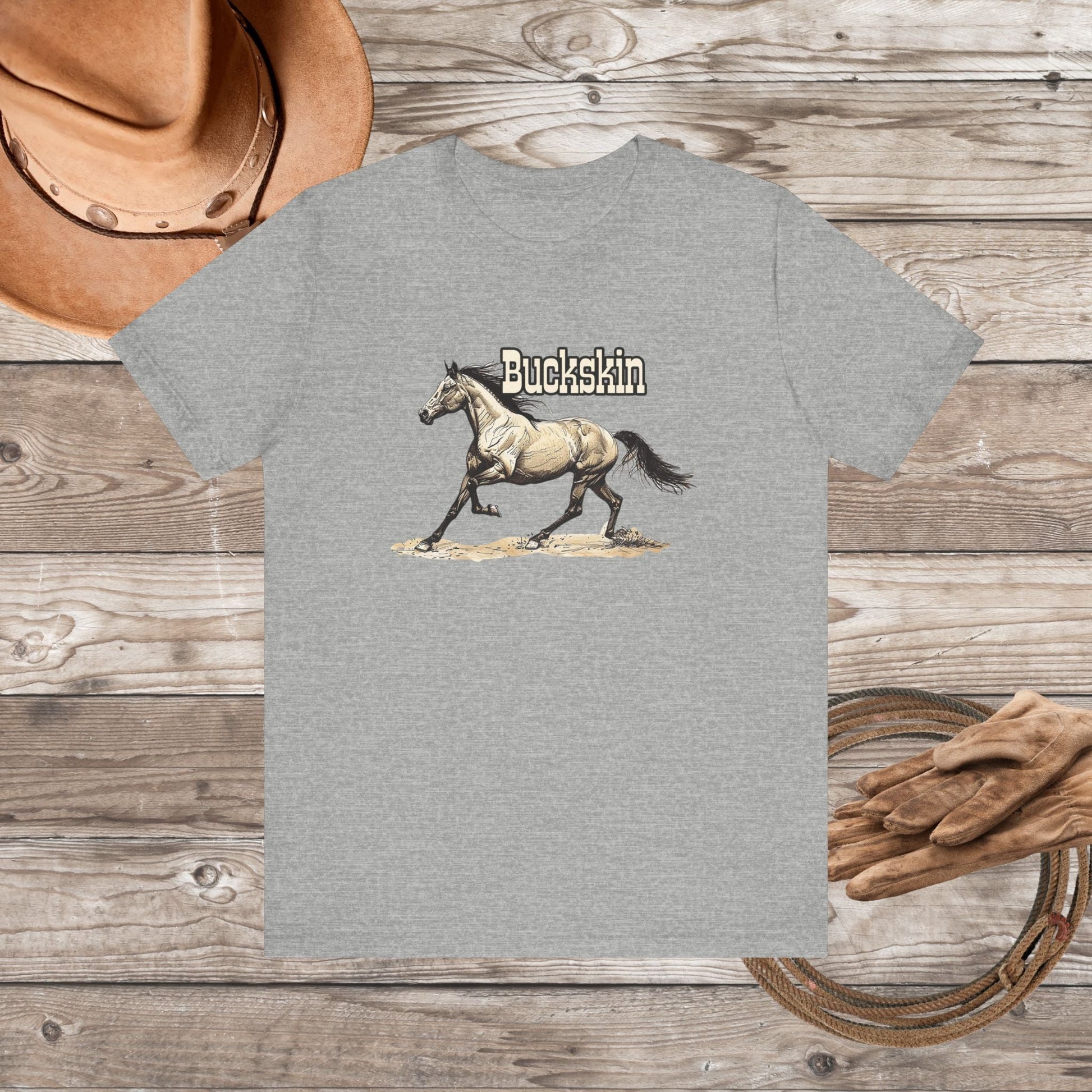 Buckskin Horse T - shirt ART, Great Drawing of a Buckskin Horse Tee - FlooredByArt