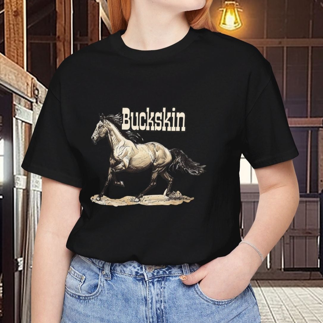 Buckskin Horse T - shirt ART, Great Drawing of a Buckskin Horse Tee - FlooredByArt