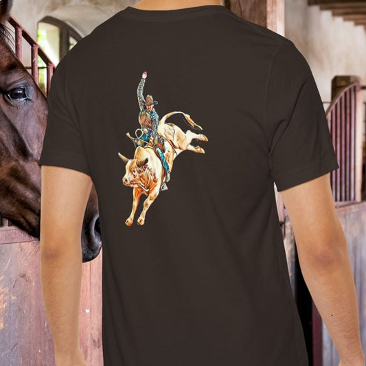 Bull Rider Rodeo T-Shirt – Cowboy Grit Graphic Tee for Rodeo Fans - FlooredByArt