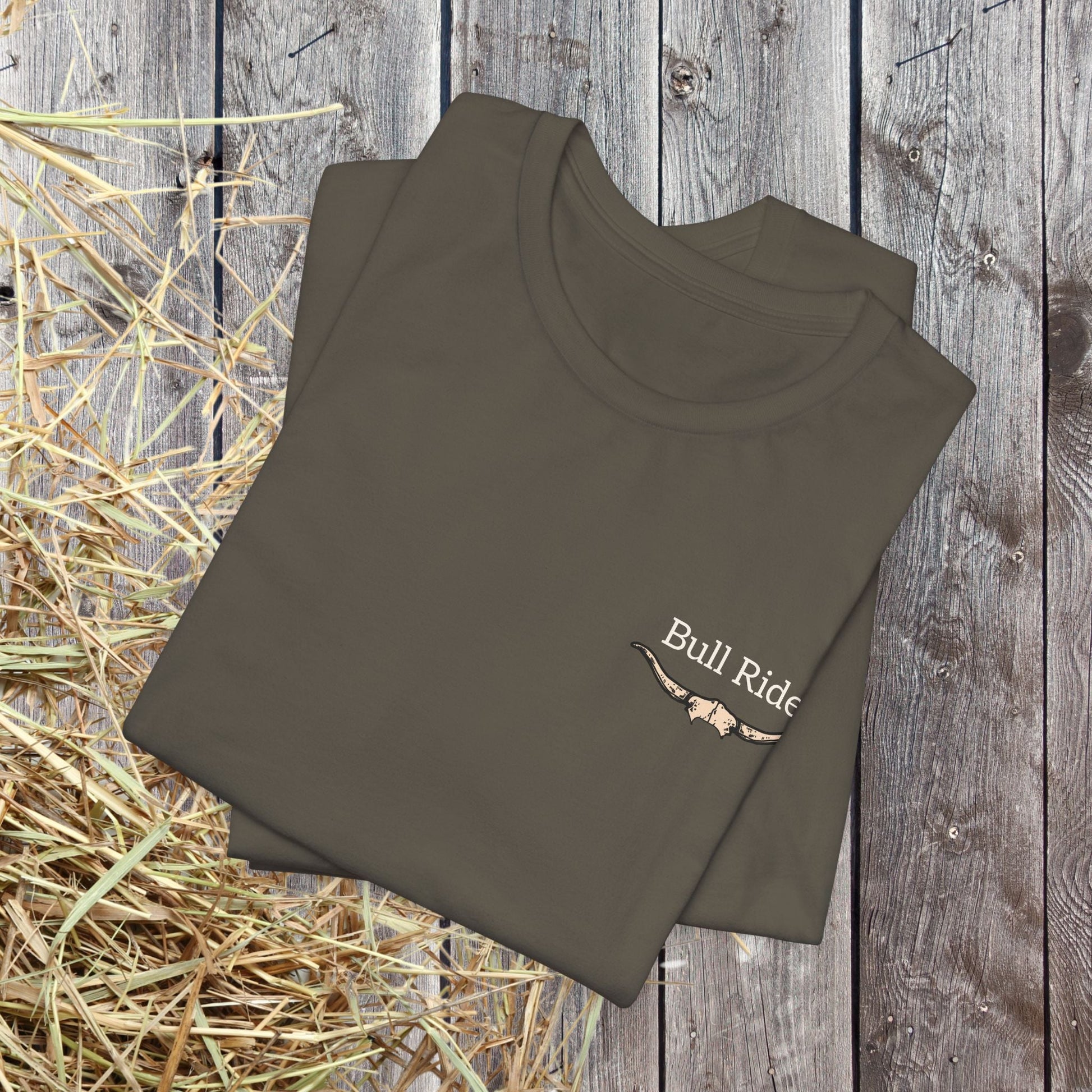 Bull Rider Rodeo T-Shirt – Cowboy Grit Graphic Tee for Rodeo Fans - FlooredByArt
