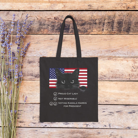 Childless Cat Lady TOTEBAG, Kamala Supporter Tote bag, Save Our Democracy Womens Rights - FlooredByArt