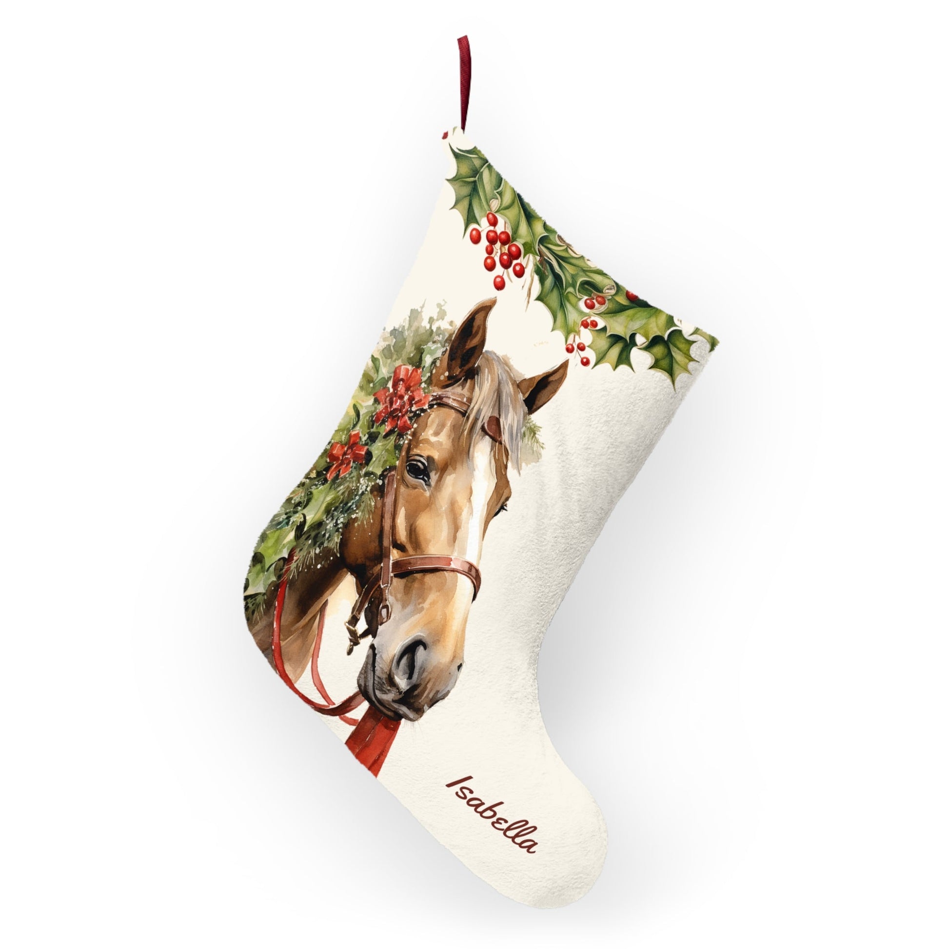 Christmas Shetland Pony, Large Holiday Stocking, USA - FlooredByArt