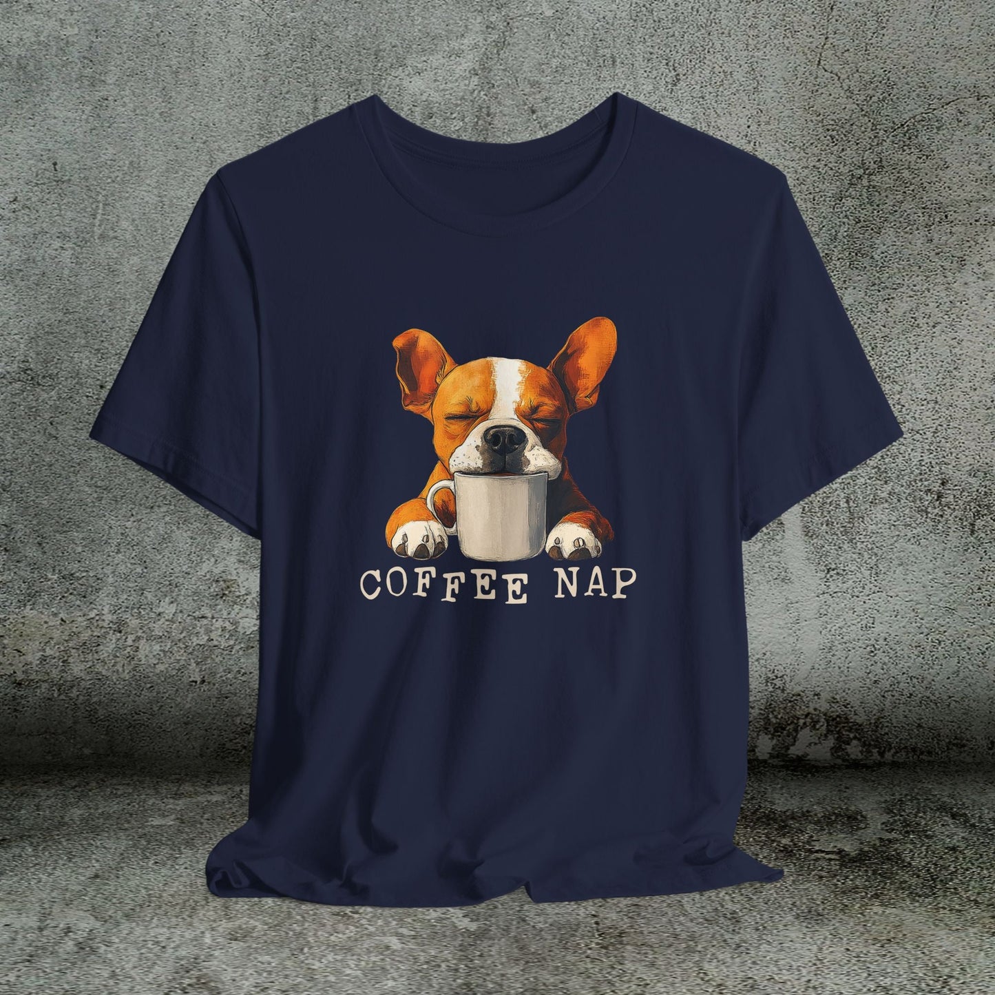 Coffee Nap T-Shirt – Cute French Bulldog & Coffee Lover Tee - FlooredByArt