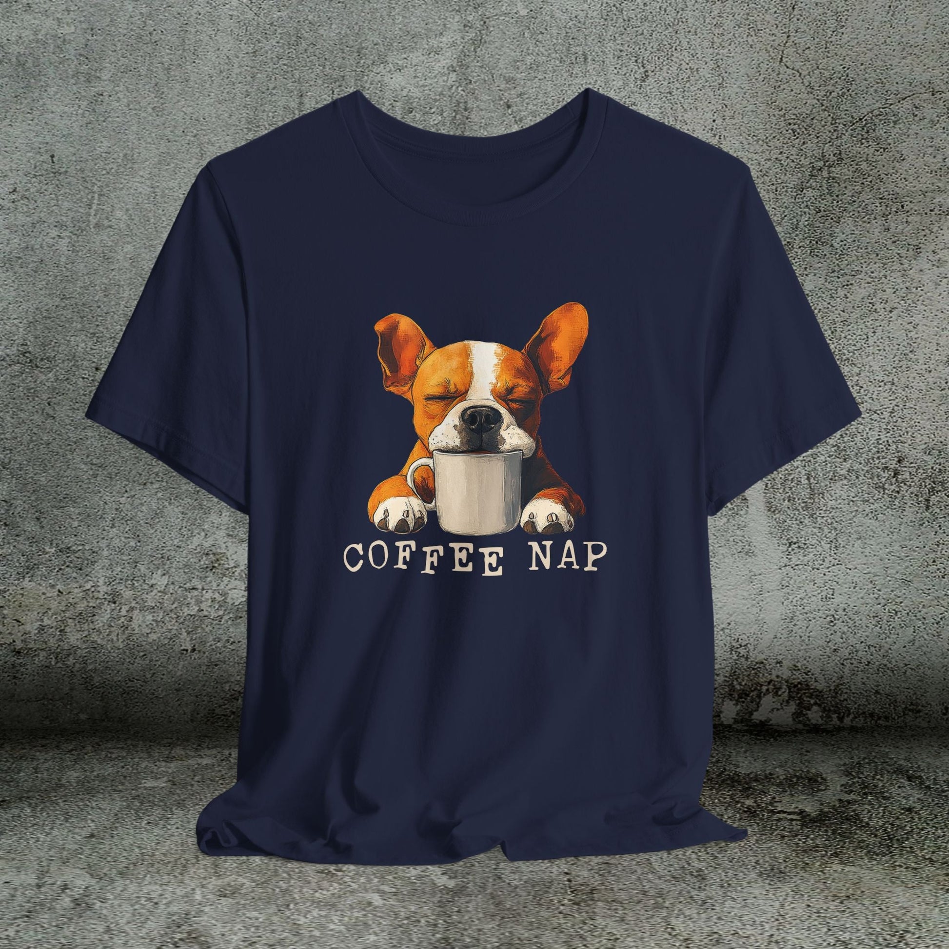 Coffee Nap T-Shirt – Cute French Bulldog & Coffee Lover Tee - FlooredByArt
