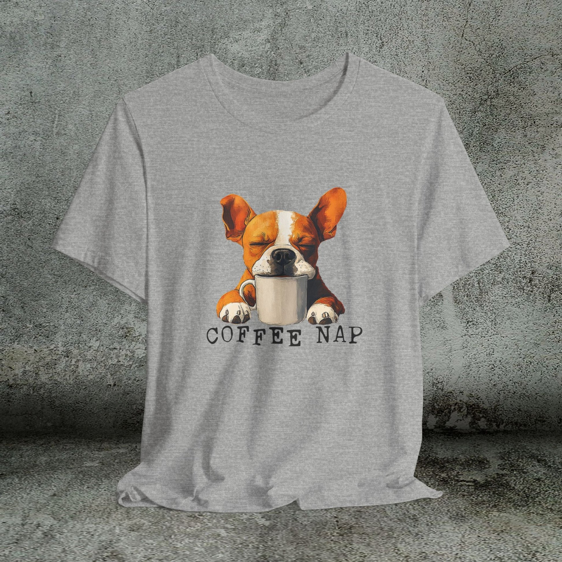 Coffee Nap T-Shirt – Cute French Bulldog & Coffee Lover Tee - FlooredByArt
