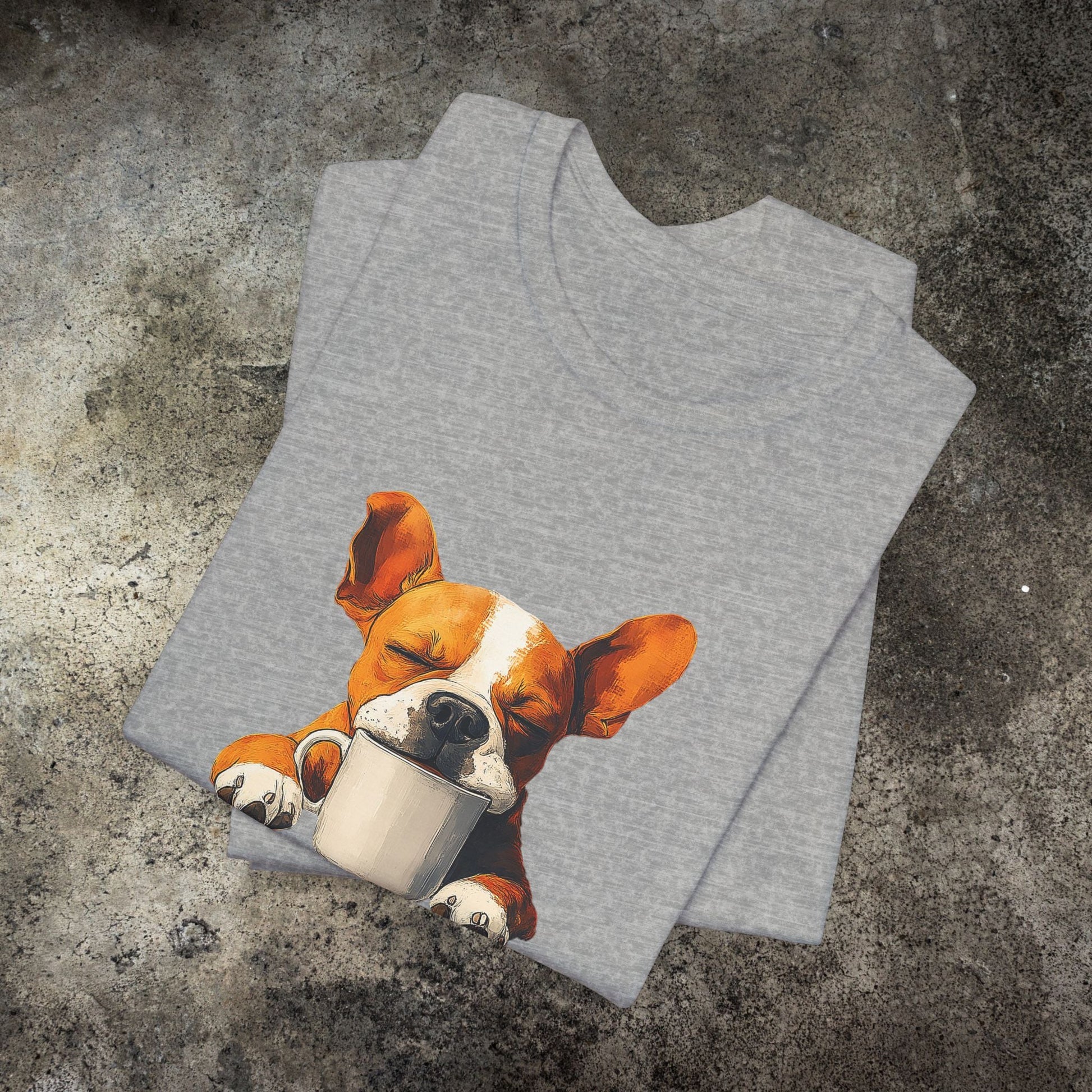 Coffee Nap T-Shirt – Cute French Bulldog & Coffee Lover Tee - FlooredByArt