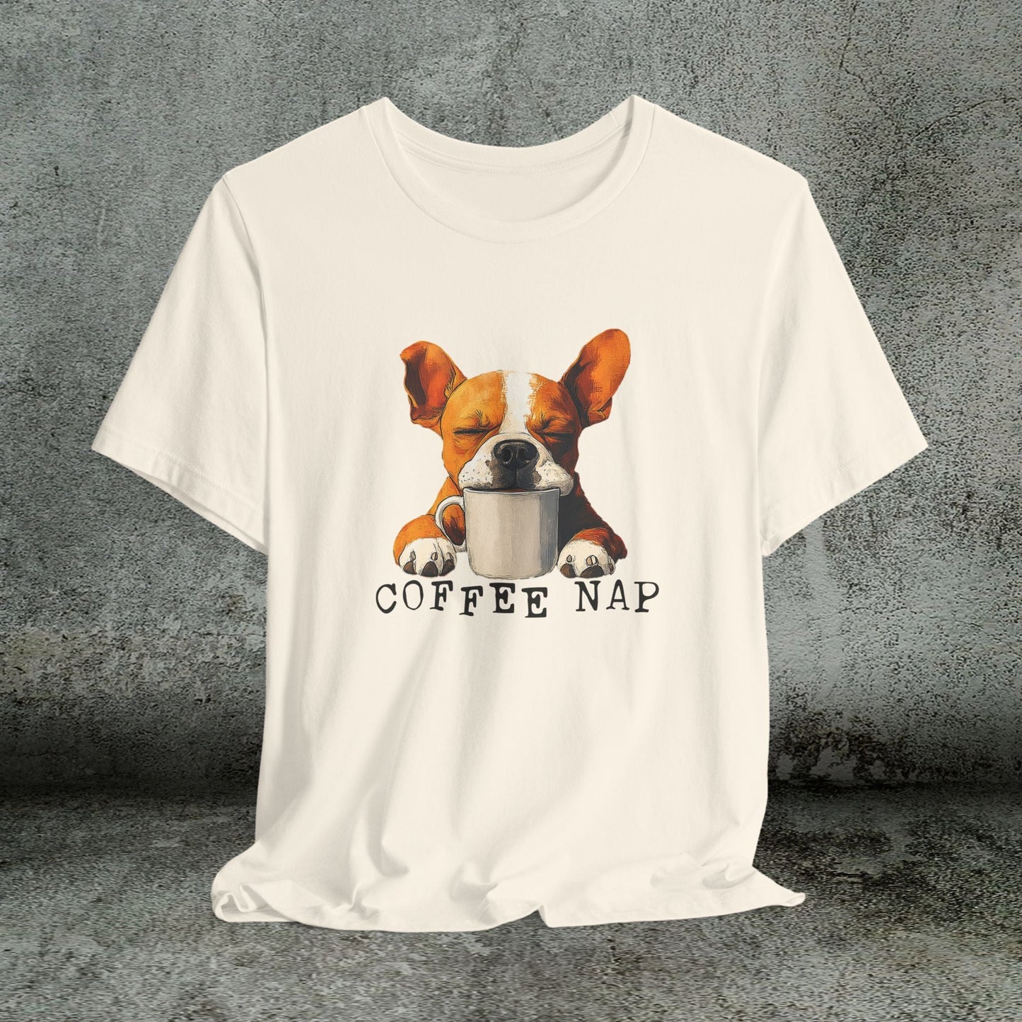 Coffee Nap T-Shirt – Cute French Bulldog & Coffee Lover Tee - FlooredByArt