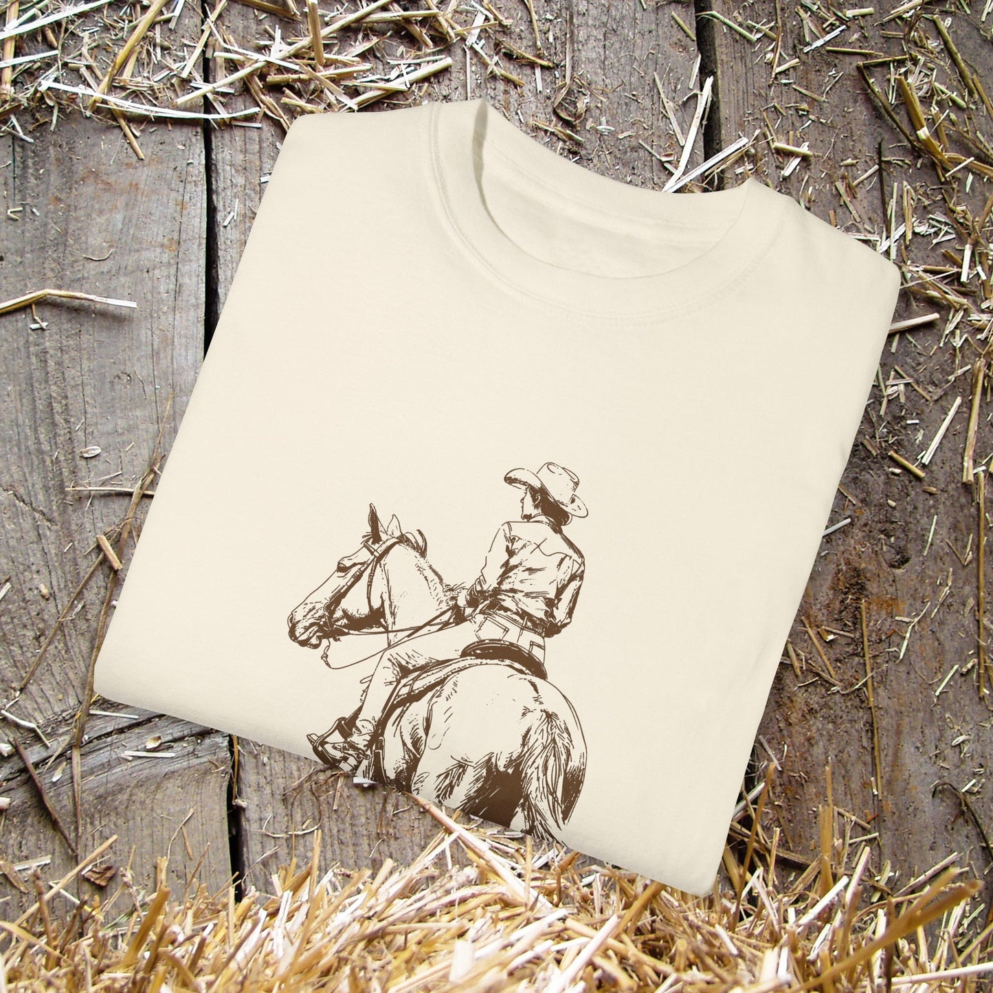 Comfort Color Horse Shirt, New Horse Drawing, "Country Life" Horse Art Tee, Horse Lover Shirt - FlooredByArt