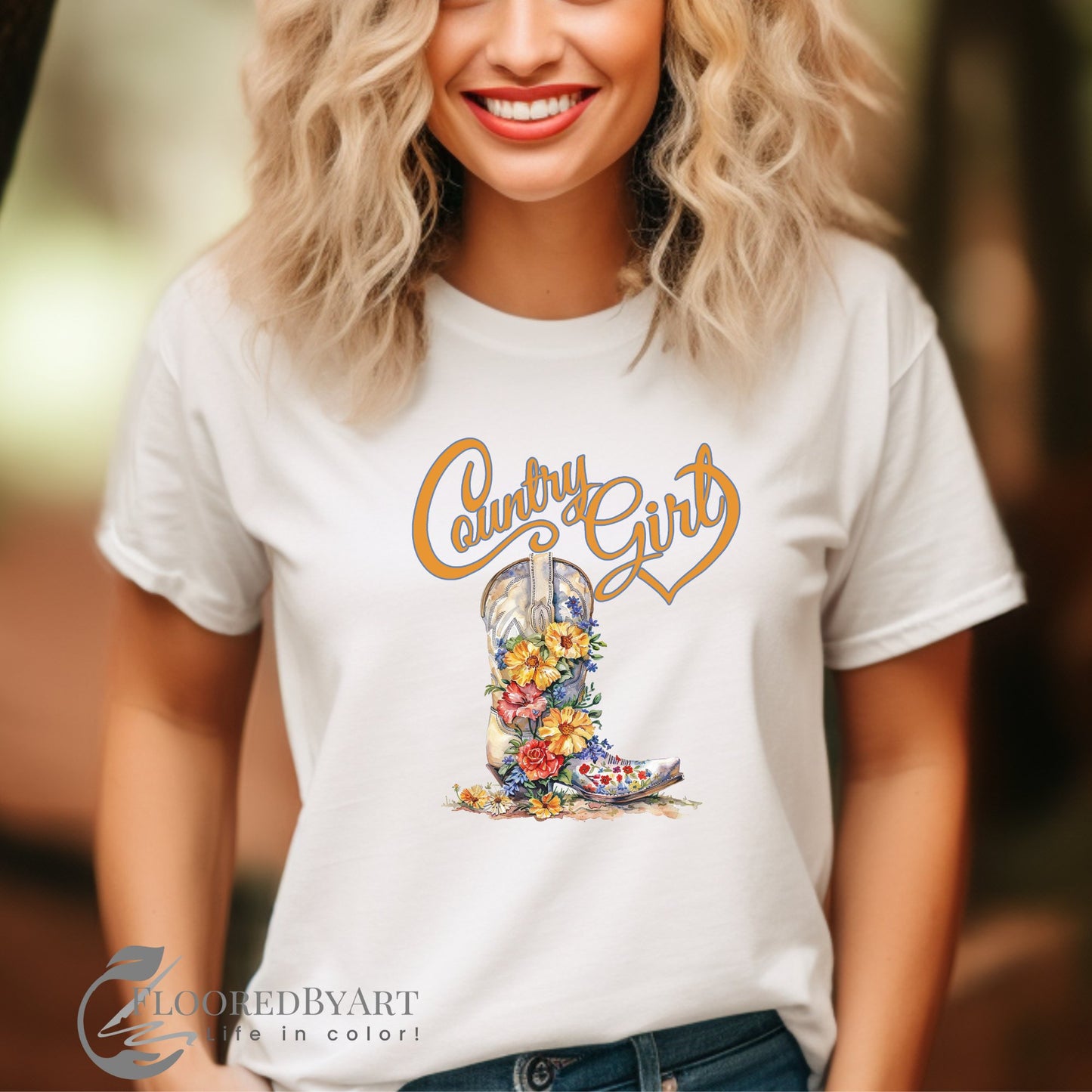 Country Cowgirl Boots Shirt, Country Comfort Colors Tee, Western - FlooredByArt