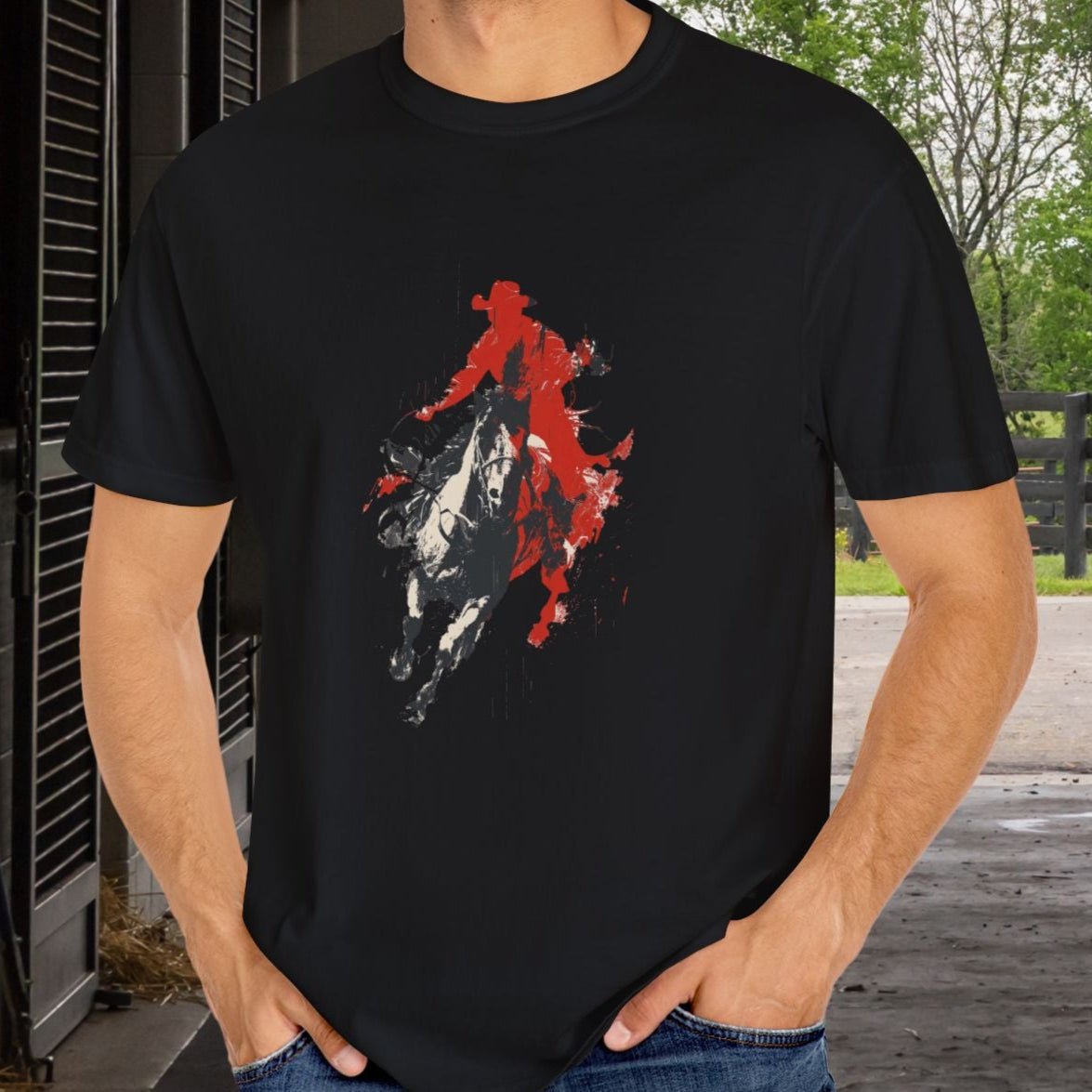 Cowboy Pop Art T-Shirt - Western Tee, Rodeo Cowgirls & Cowboys - FlooredByArt