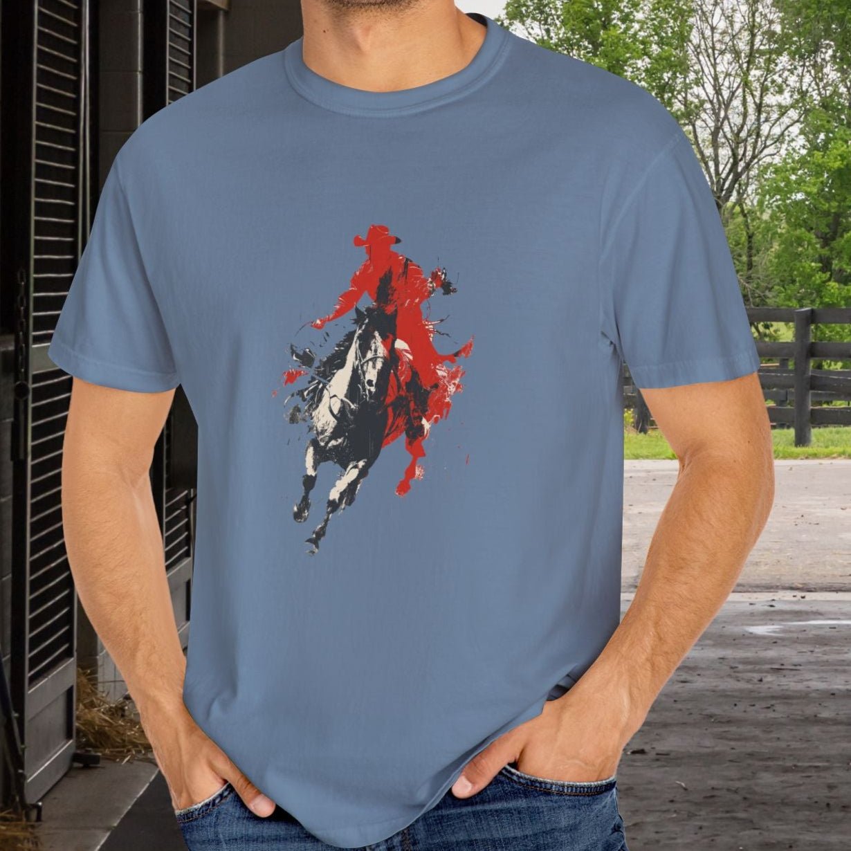 Cowboy Pop Art T-Shirt - Western Tee, Rodeo Cowgirls & Cowboys - FlooredByArt