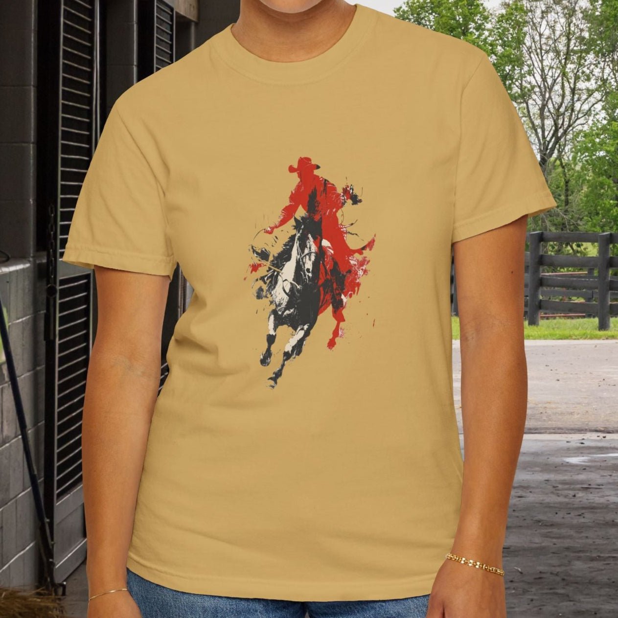 Cowboy Pop Art T-Shirt - Western Tee, Rodeo Cowgirls & Cowboys - FlooredByArt