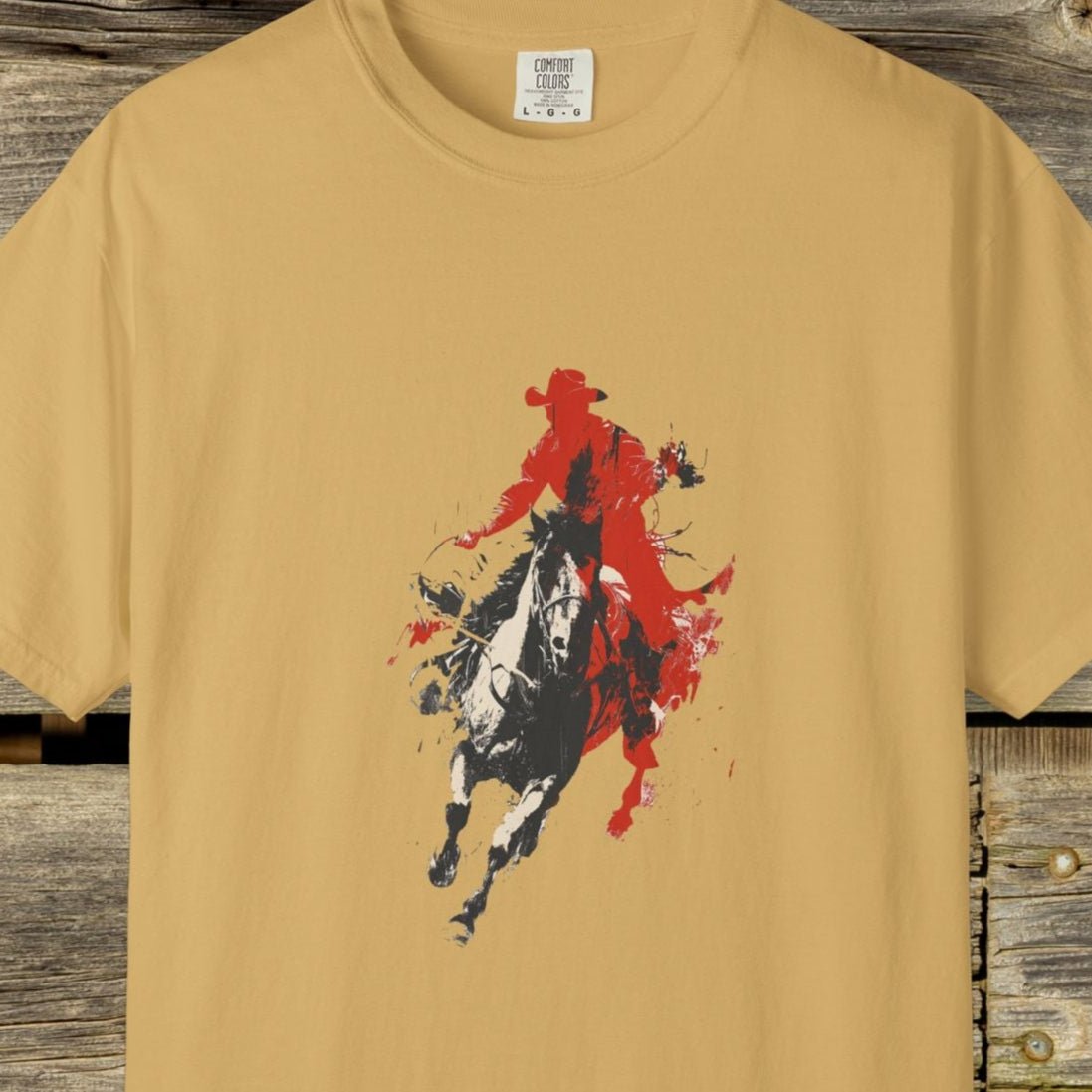 Cowboy Pop Art T-Shirt - Western Tee, Rodeo Cowgirls & Cowboys - FlooredByArt