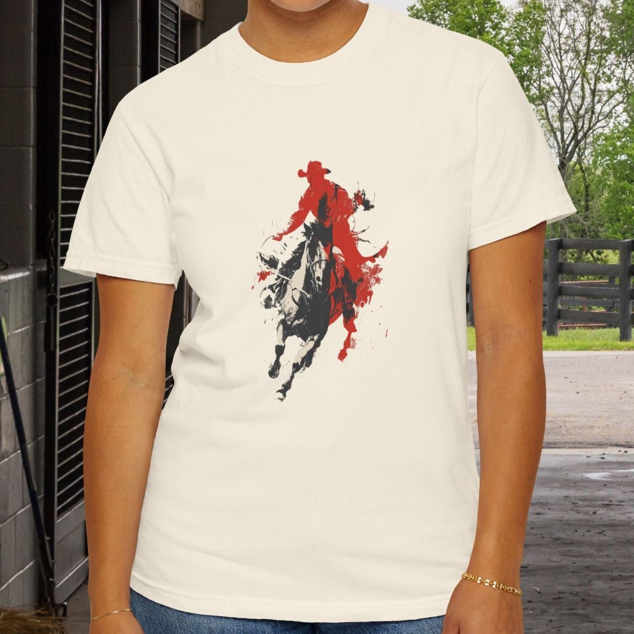 Cowboy Pop Art T-Shirt - Western Tee, Rodeo Cowgirls & Cowboys - FlooredByArt
