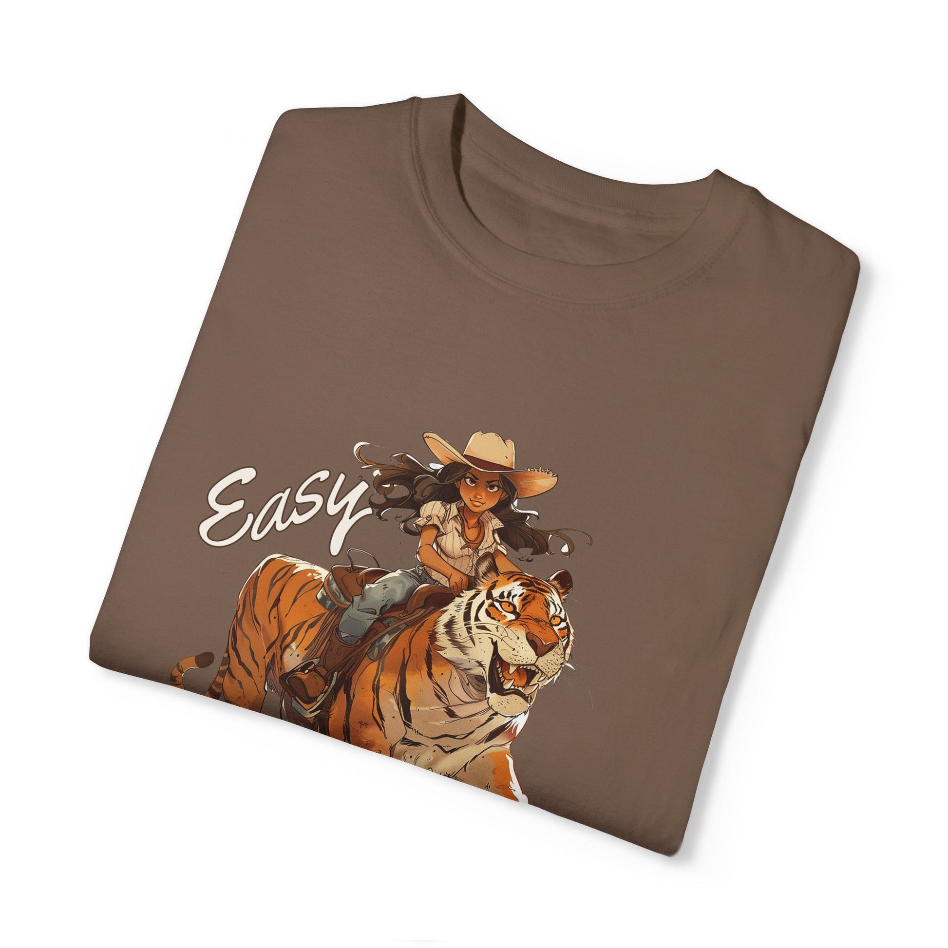 Cowgirl Shirt, Easy Tiger, Country Concert Tee, Western Graphic Tee, Oversized Cowgirl Tee - FlooredByArt