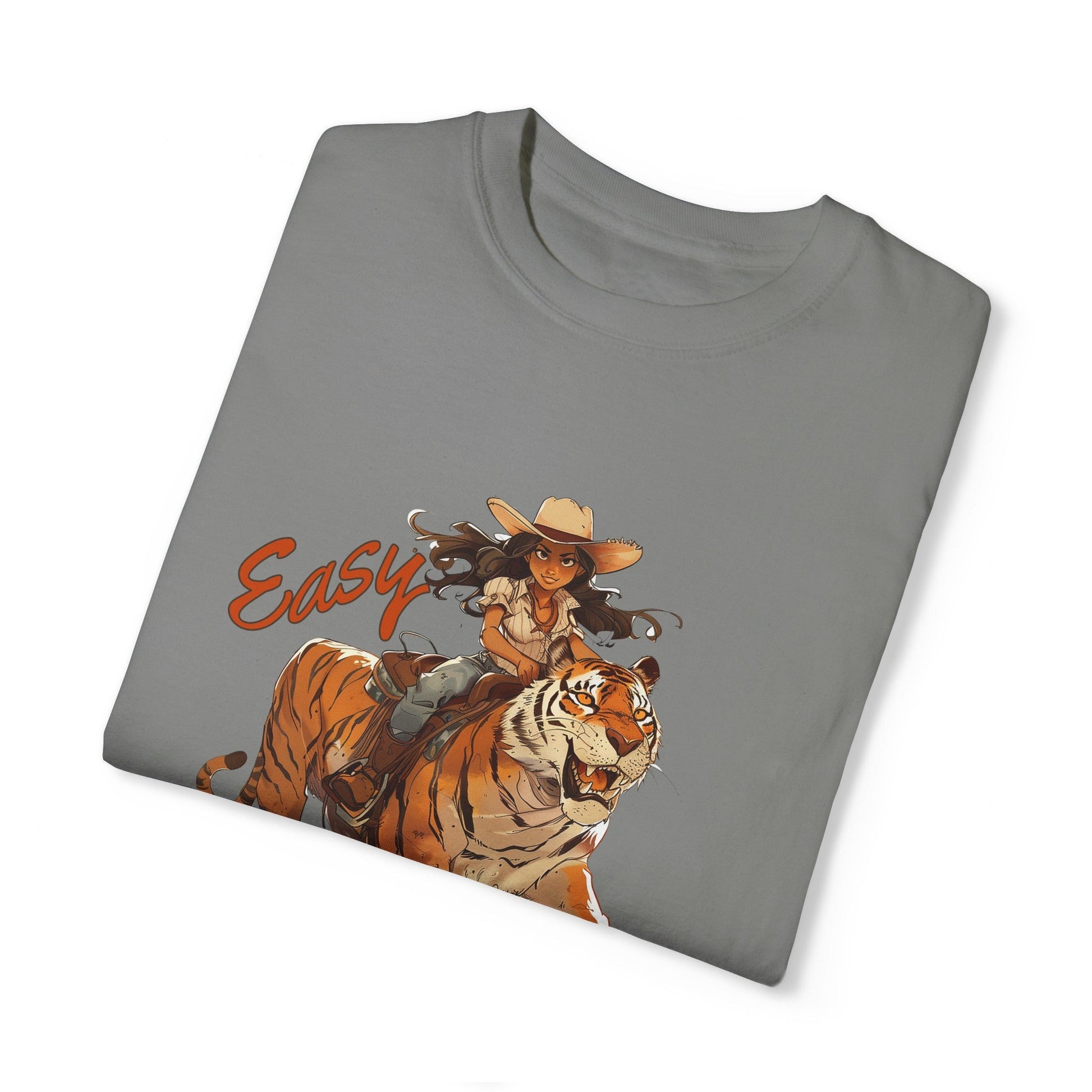 Cowgirl Shirt, Easy Tiger, Country Concert Tee, Western Graphic Tee, Oversized Cowgirl Tee - FlooredByArt