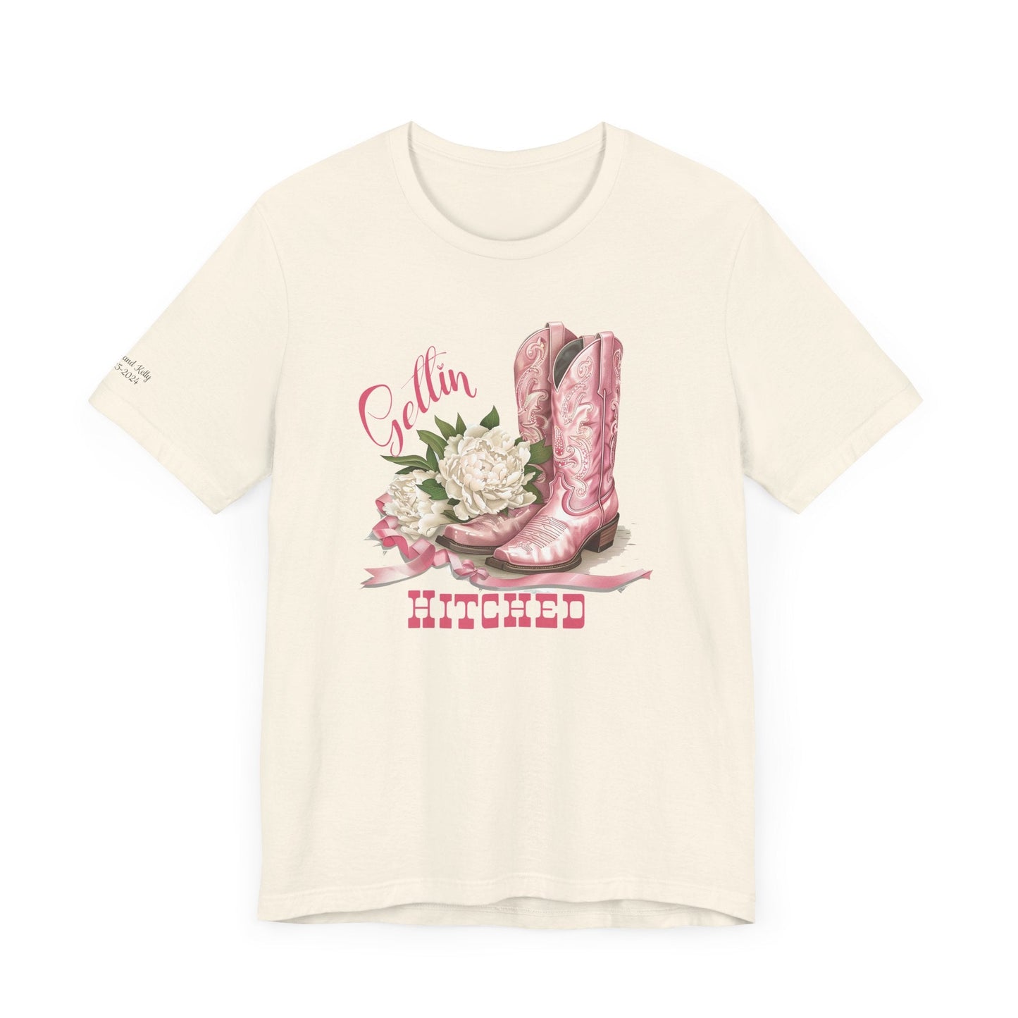Custom Western Cowgirl Wedding T - shirt, Future Bride Engagement Tee, Party Keepsakes, Sleeve printing - FlooredByArt