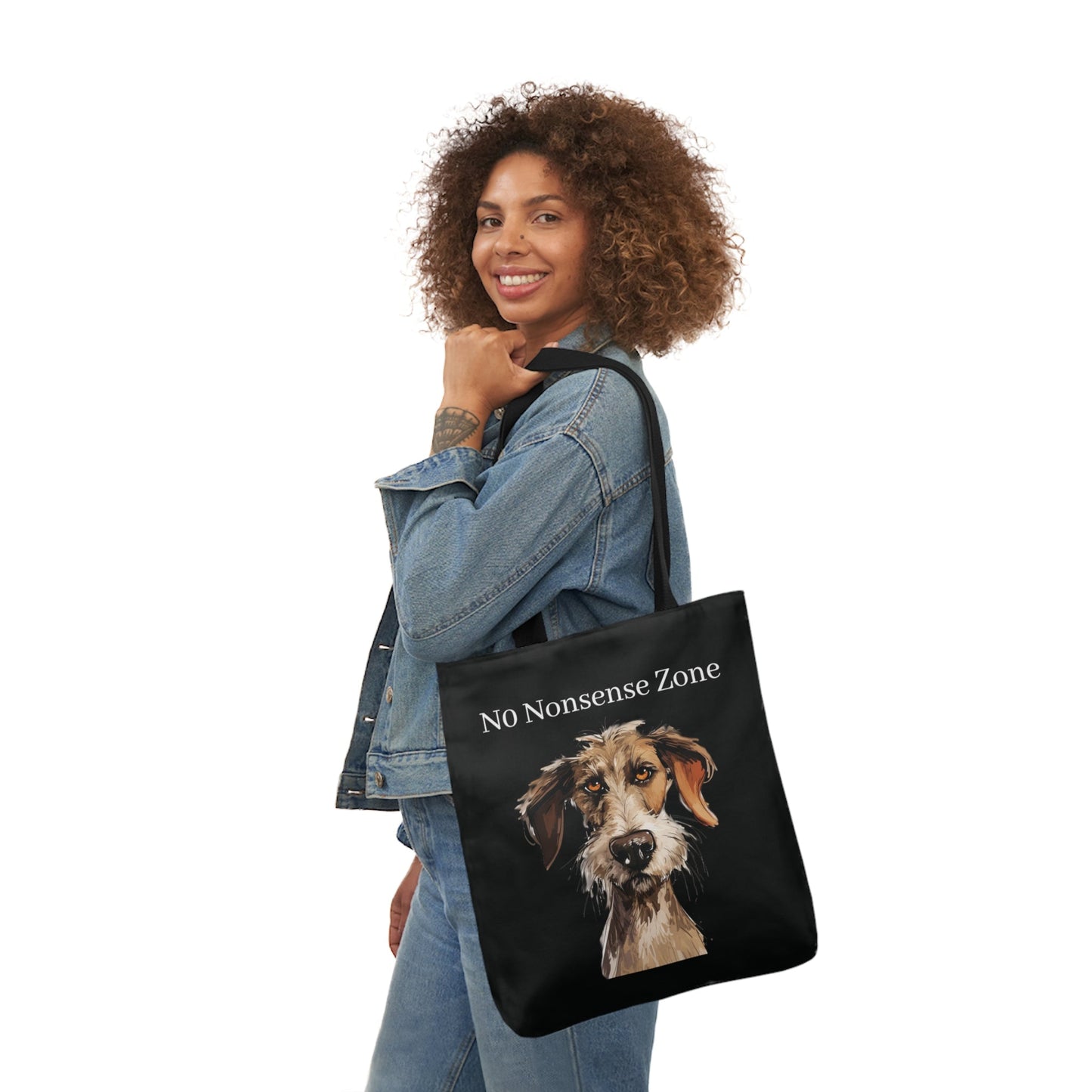 Cute and Funny Dog Tote Bag - No Nonsense Please! Dog Carry All Tote Bag - FlooredByArt