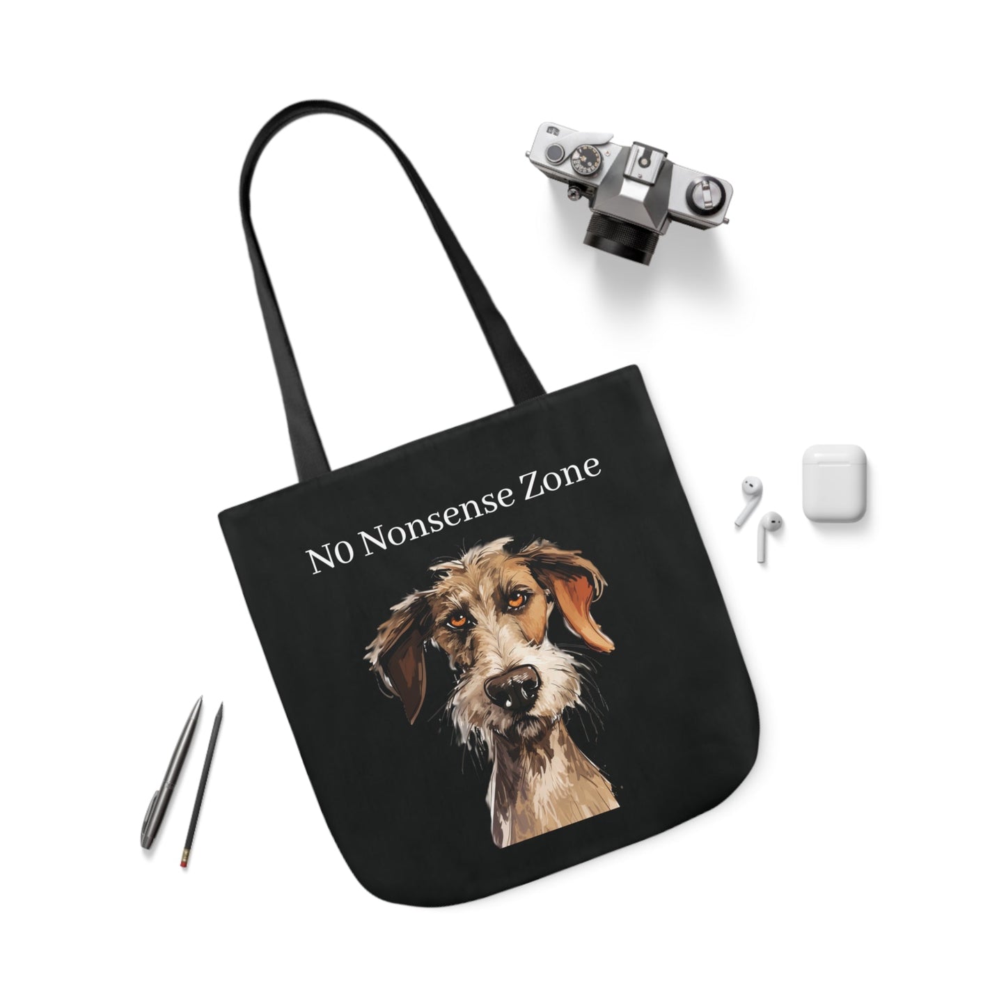 Cute and Funny Dog Tote Bag - No Nonsense Please! Dog Carry All Tote Bag - FlooredByArt