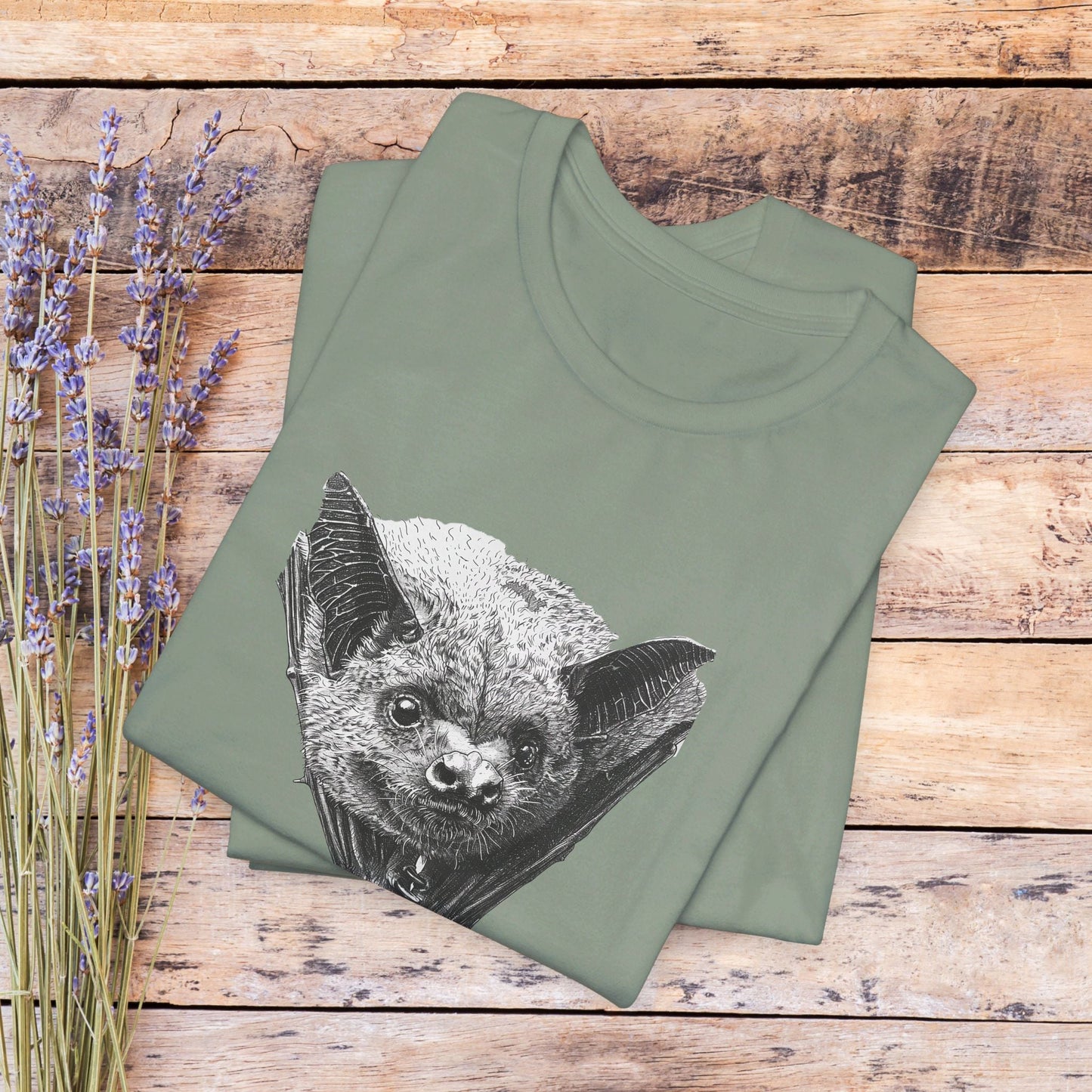 Cute Bat Spooky T-Shirt, Detailed Art Goth Shirt, Hello Shirt, Batman Costume, Comfy Gift - FlooredByArt