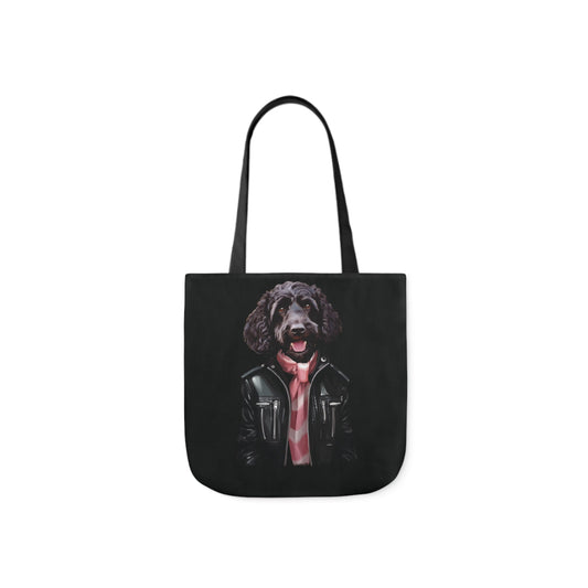 Cute Black Poodle Doodle Dog Tote Bag - Fashion Fashionista Dog Carry All Tote Bag, Grocery Bag, Unique Gift Bag, Gift for Dog Mom - FlooredByArt