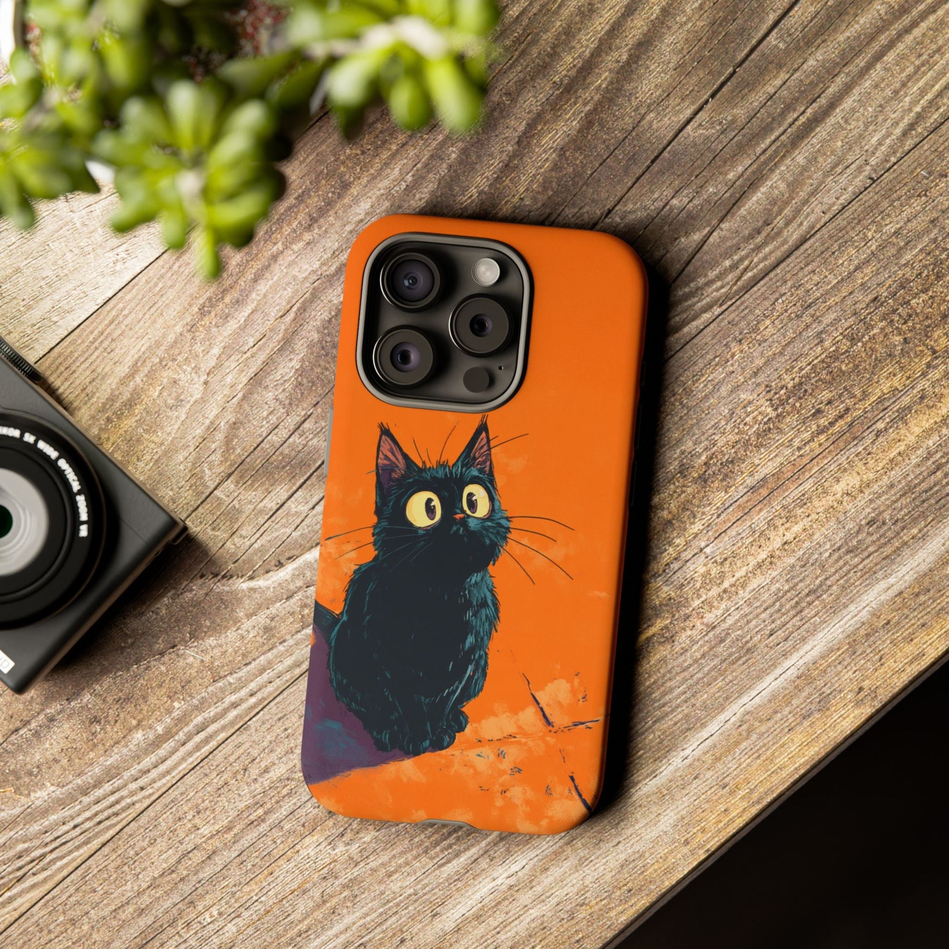 Cute Cat iPhone Case, Tough Phone Cover, iPhone 16, 15, 14 series - FlooredByArt