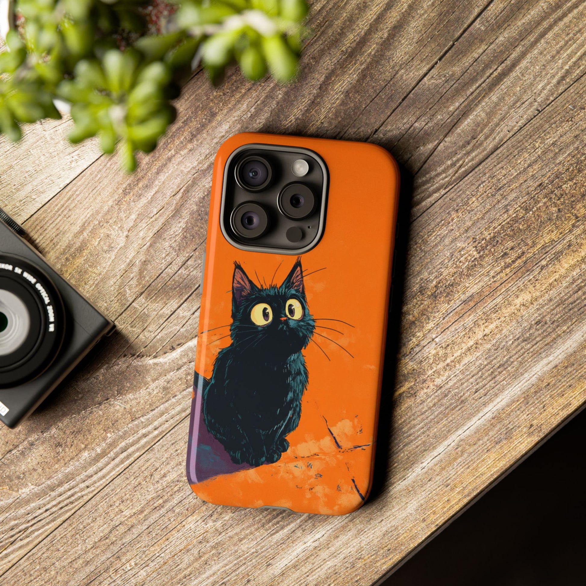 Cute Cat iPhone Case, Tough Phone Cover, iPhone 16, 15, 14 series - FlooredByArt