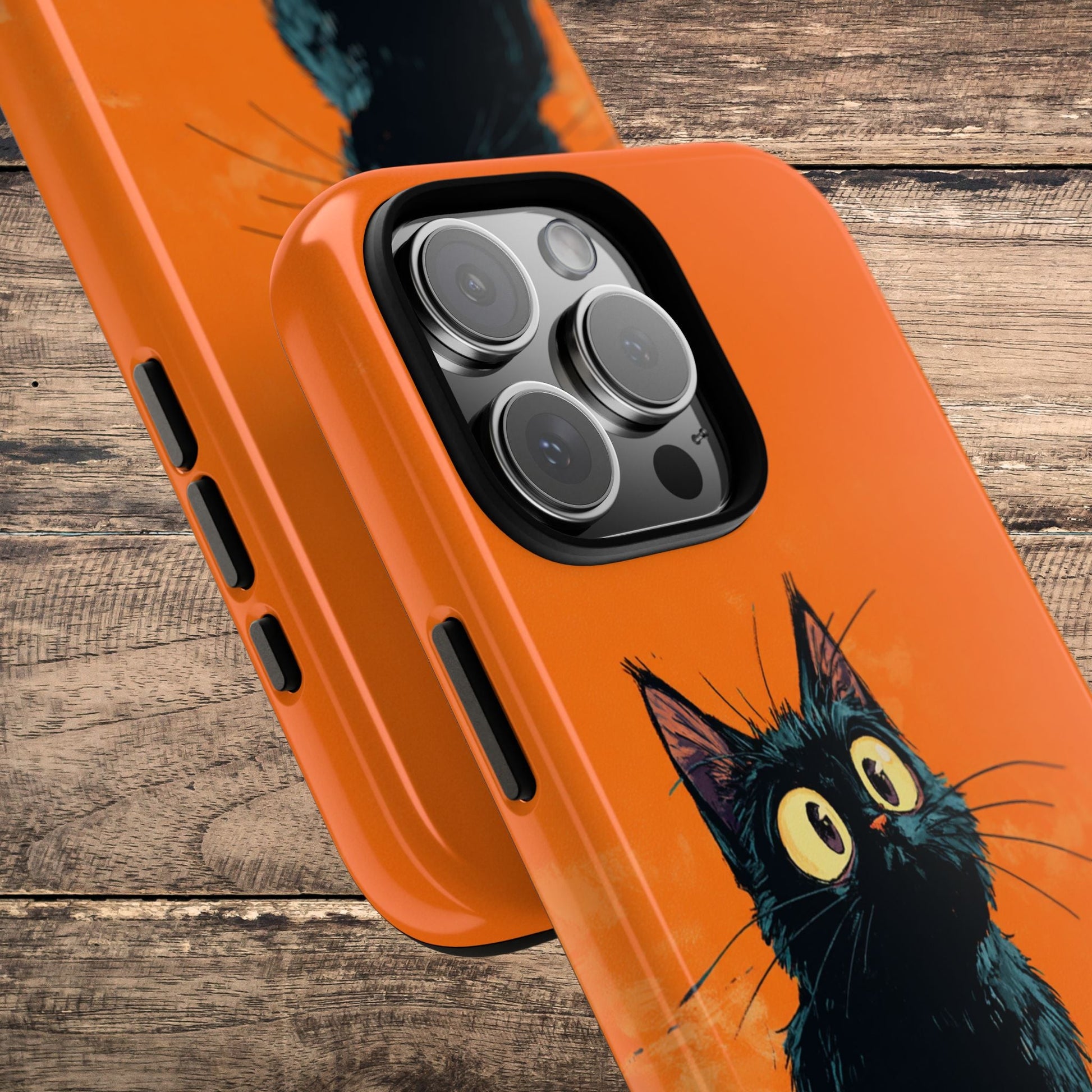 Cute Cat iPhone Case, Tough Phone Cover, iPhone 16, 15, 14 series - FlooredByArt